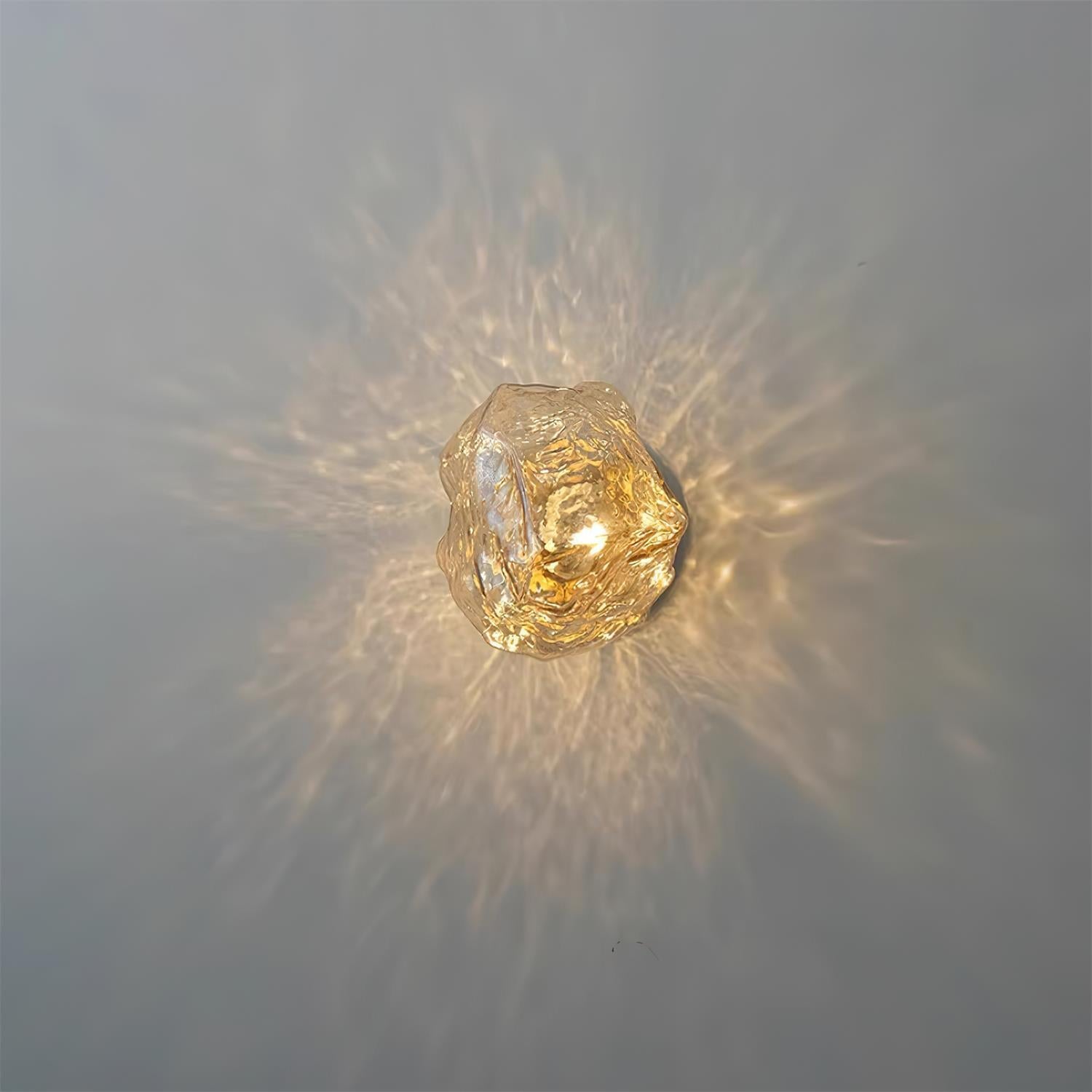 Gavli Textured Amber Glass Wall Lamp - Letslighting