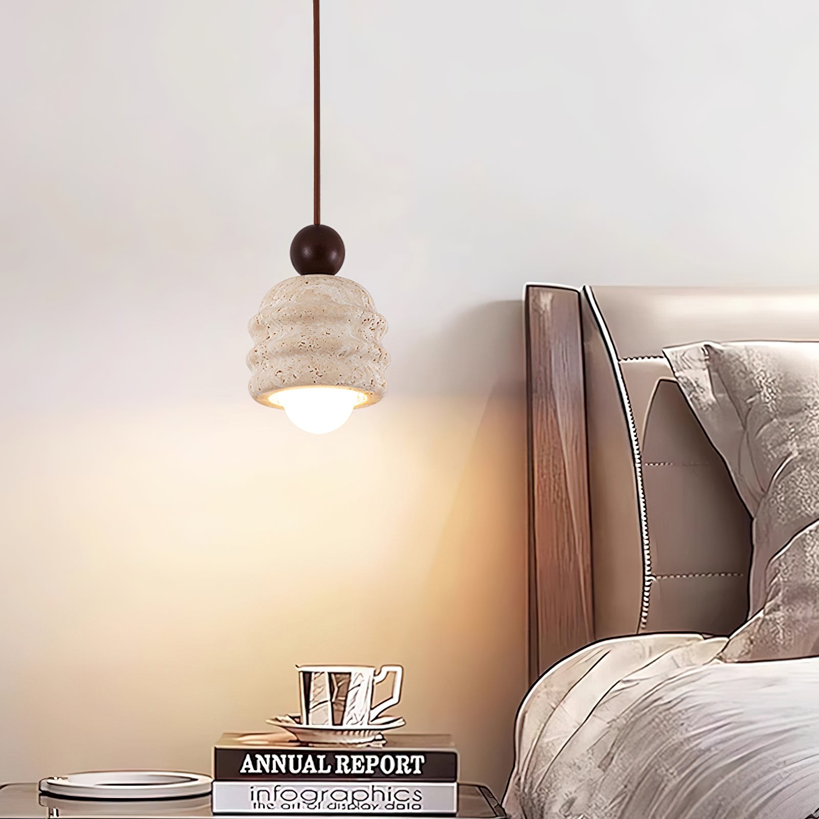 Ritta Travertine Ripple Pendant Light - Letslighting