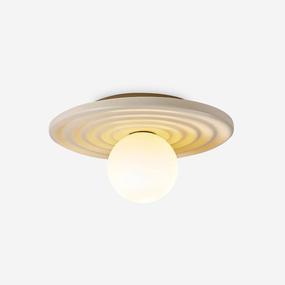Ceiling Light Body Resin Rippled Canopy Organic Minimalist - Letslighting