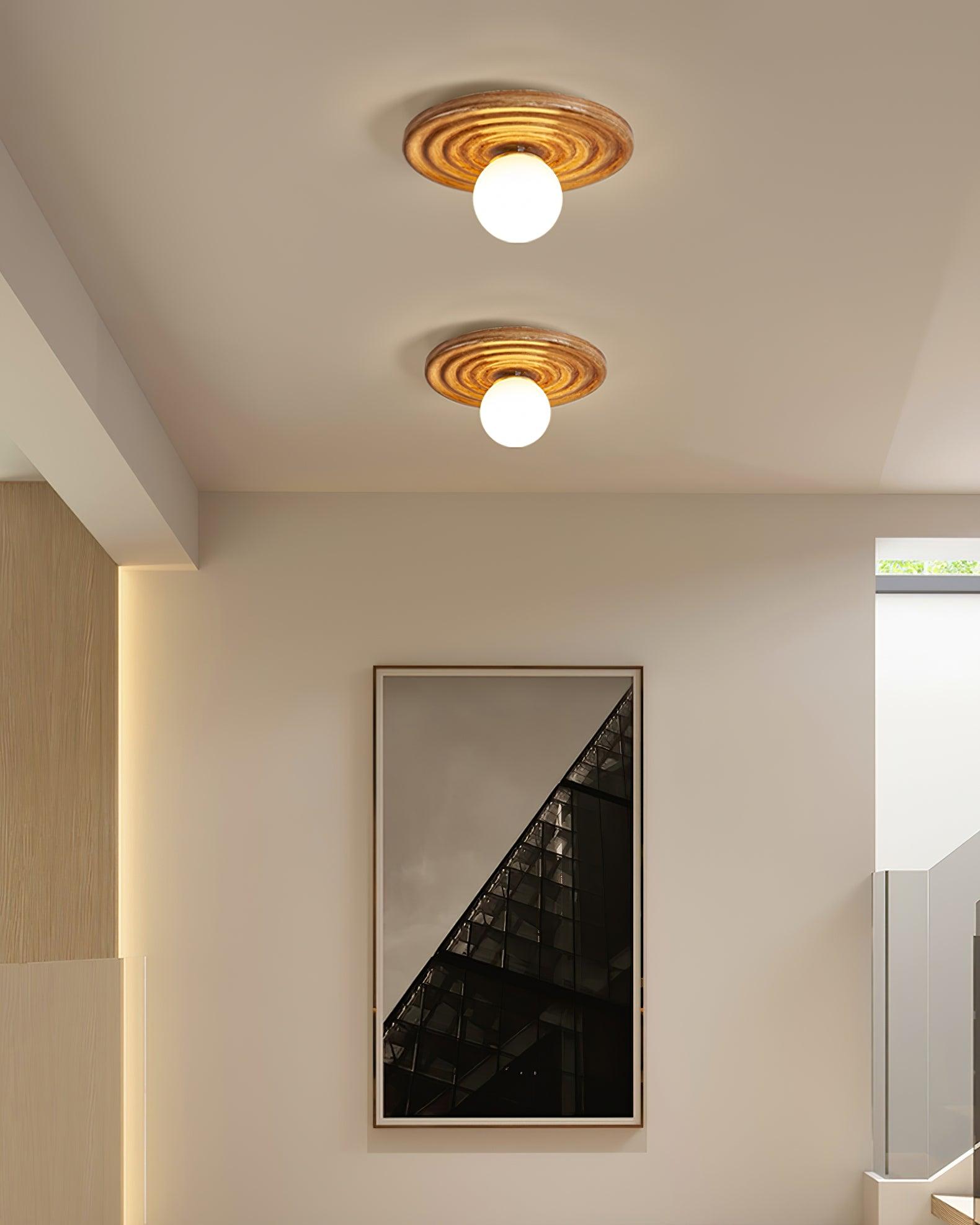 Ceiling Light Body Resin Rippled Canopy Organic Minimalist - Letslighting