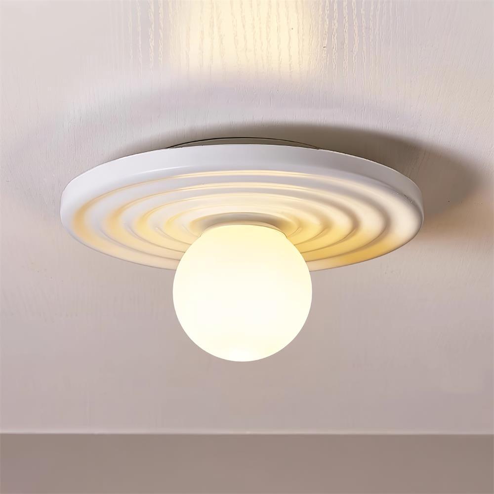 Ceiling Light Body Resin Rippled Canopy Organic Minimalist - Letslighting