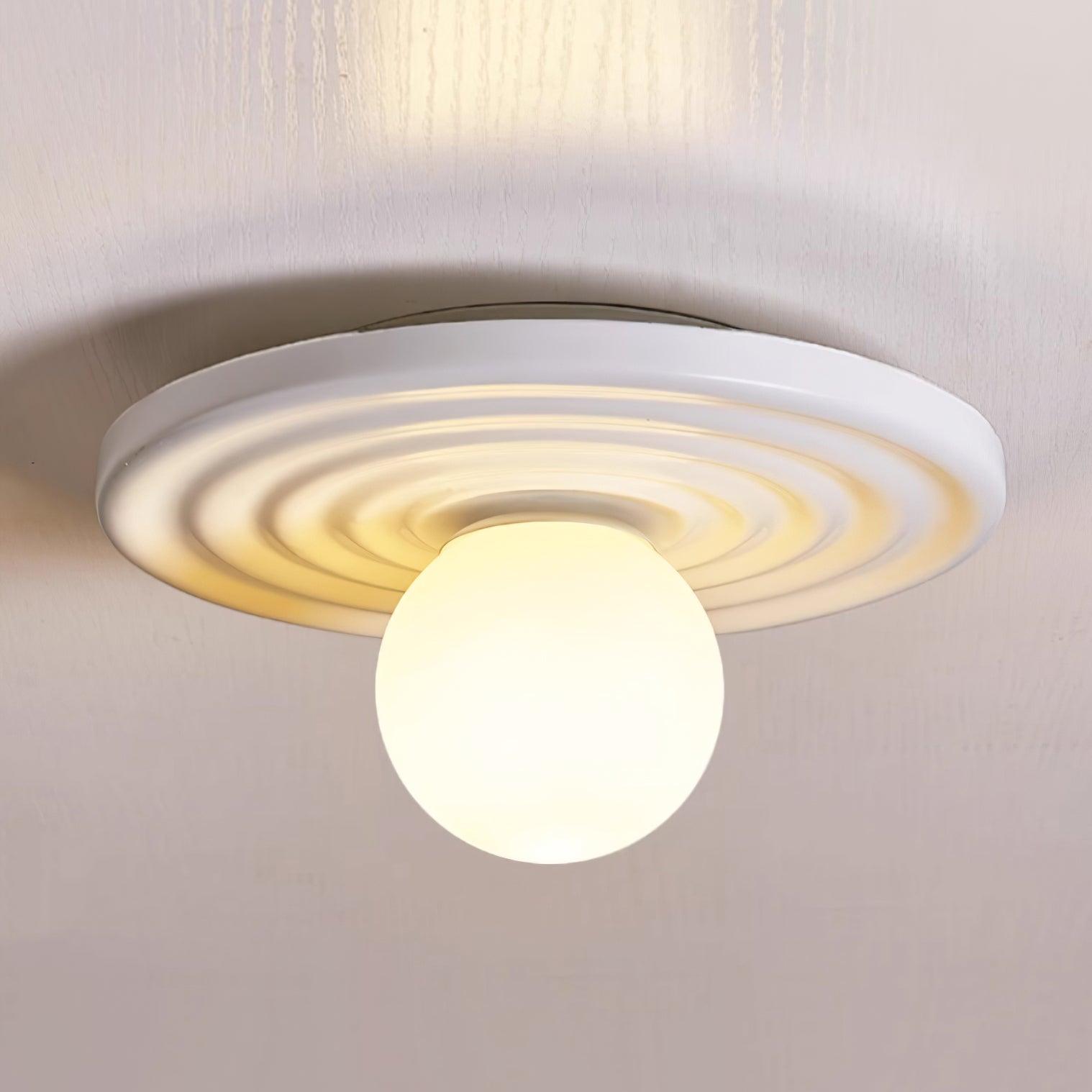 Ceiling Light Body Resin Rippled Canopy Organic Minimalist - Letslighting