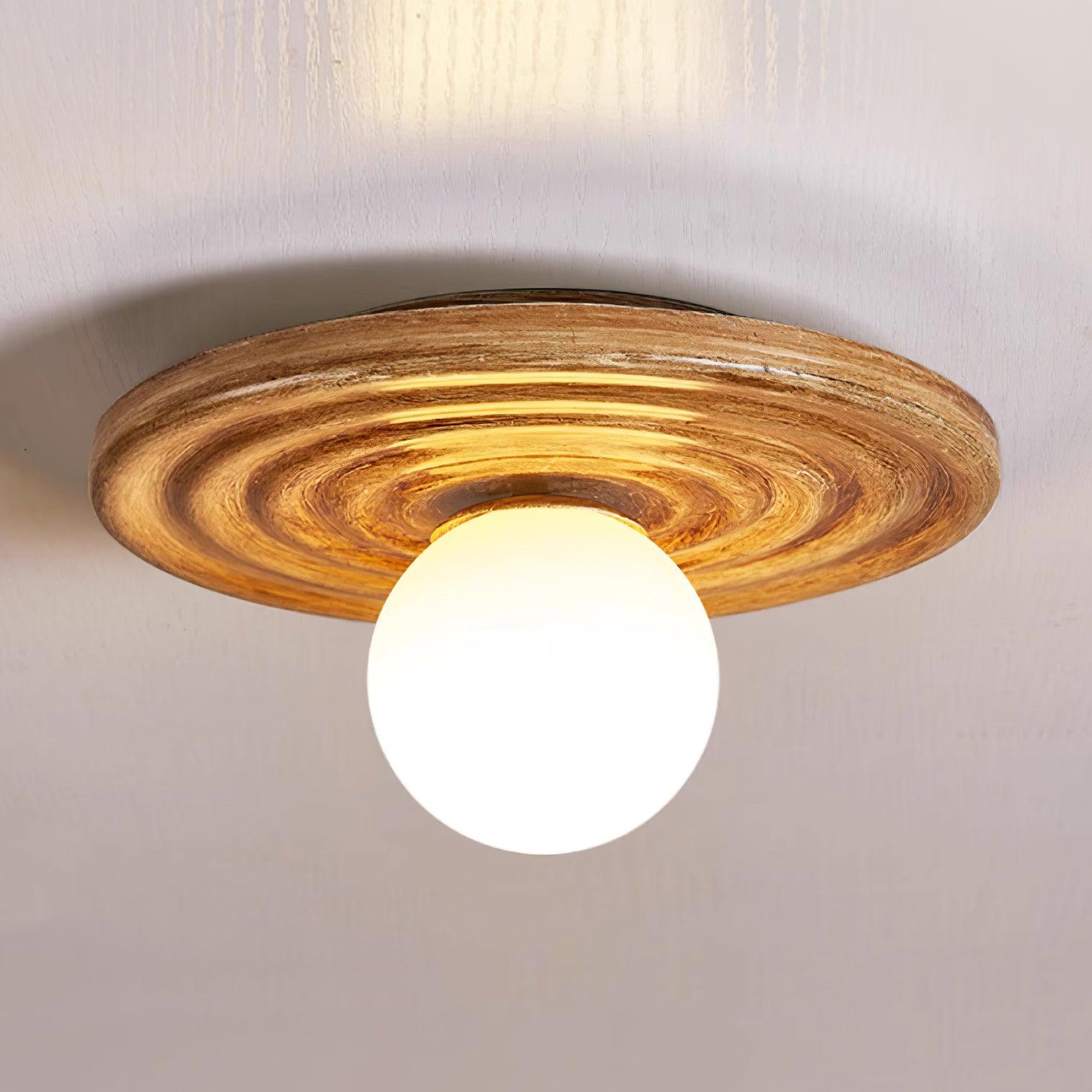 Ceiling Light Body Resin Rippled Canopy Organic Minimalist - Letslighting