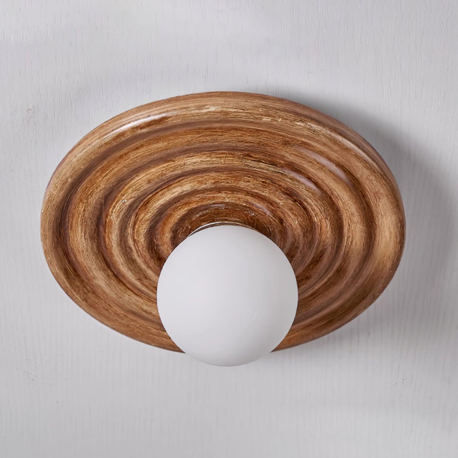 Ceiling Light Body Resin Rippled Canopy Organic Minimalist - Letslighting