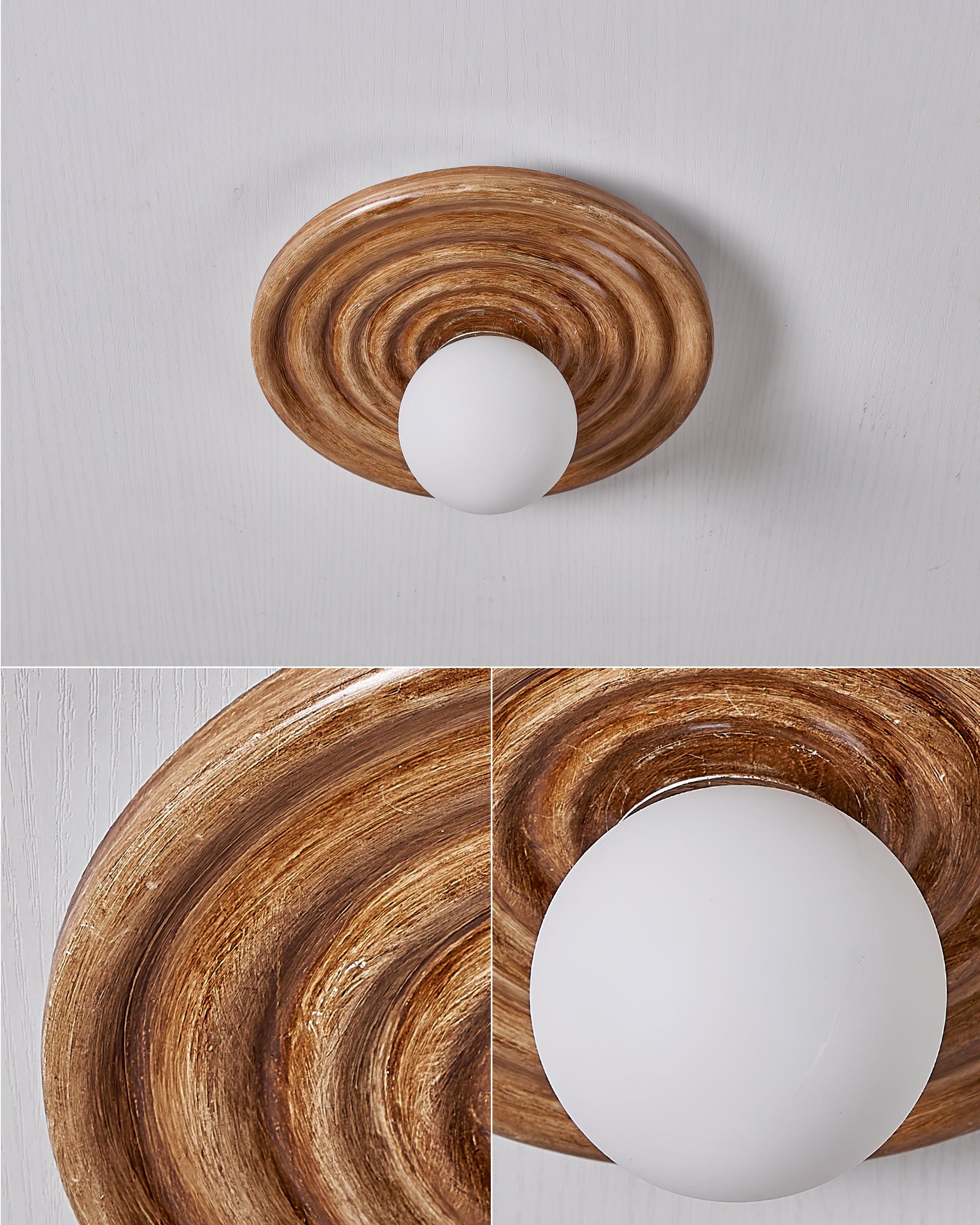 Ceiling Light Body Resin Rippled Canopy Organic Minimalist - Letslighting