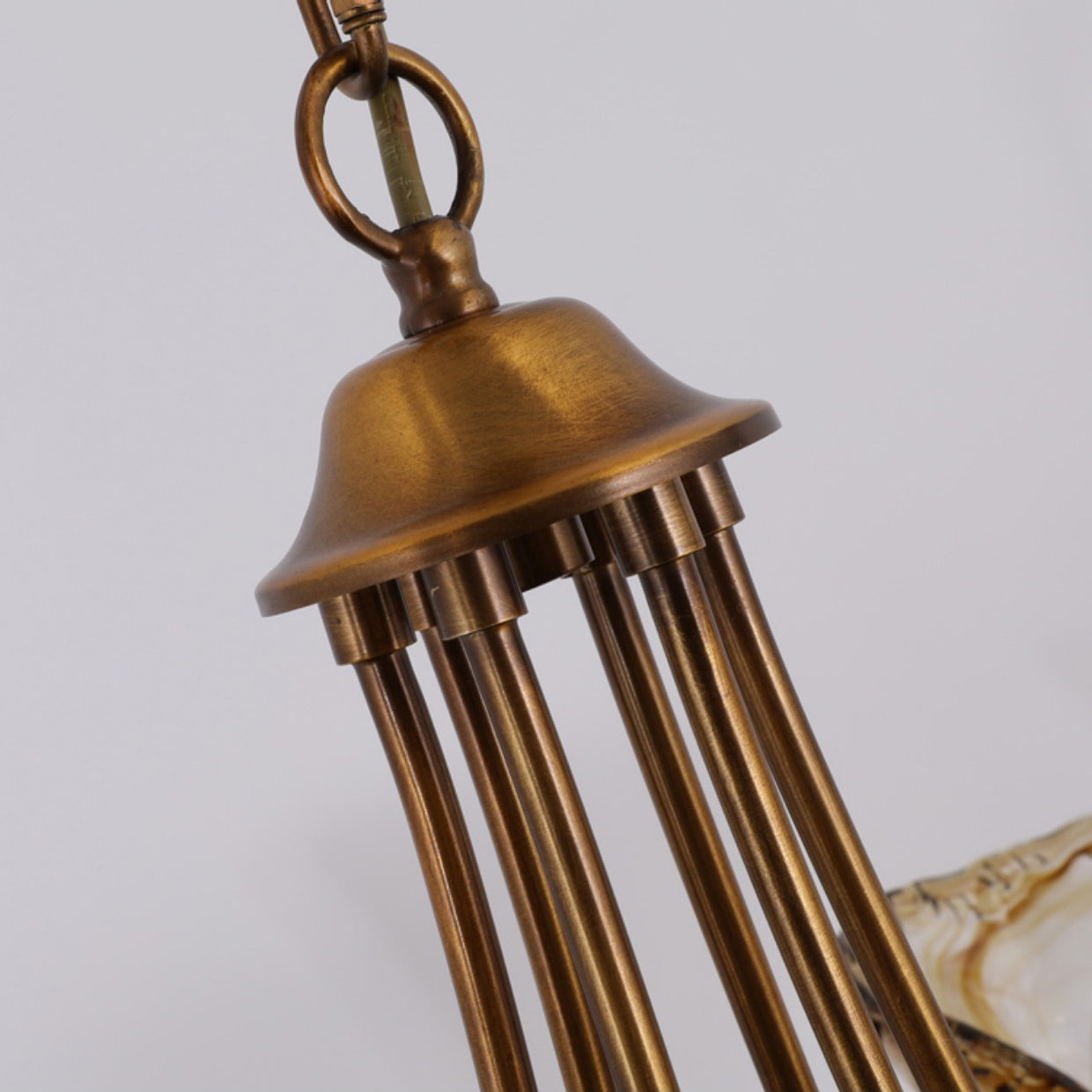 Ilsilis Vintage Industrial Amber Brass Chandelier - Letslighting