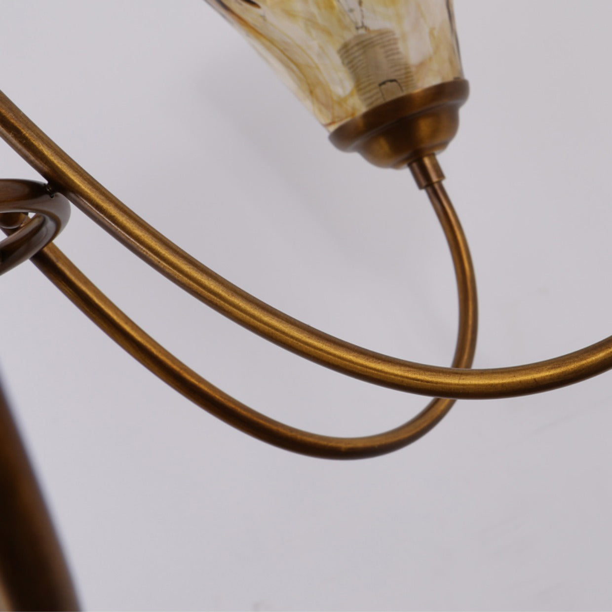 Ilsilis Vintage Industrial Amber Brass Chandelier - Letslighting