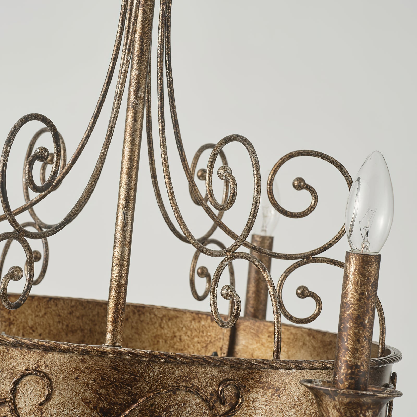 Itheira Vintage Industrial Rust Candlestick Chandelier - Letslighting