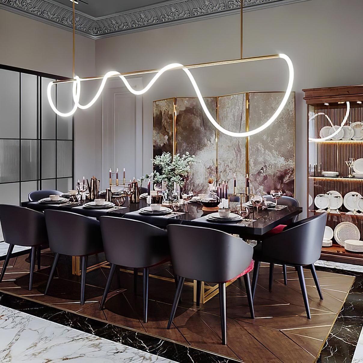 Lustra Chandelier Flexible Silicone Curve Modern Elegant - Letslighting