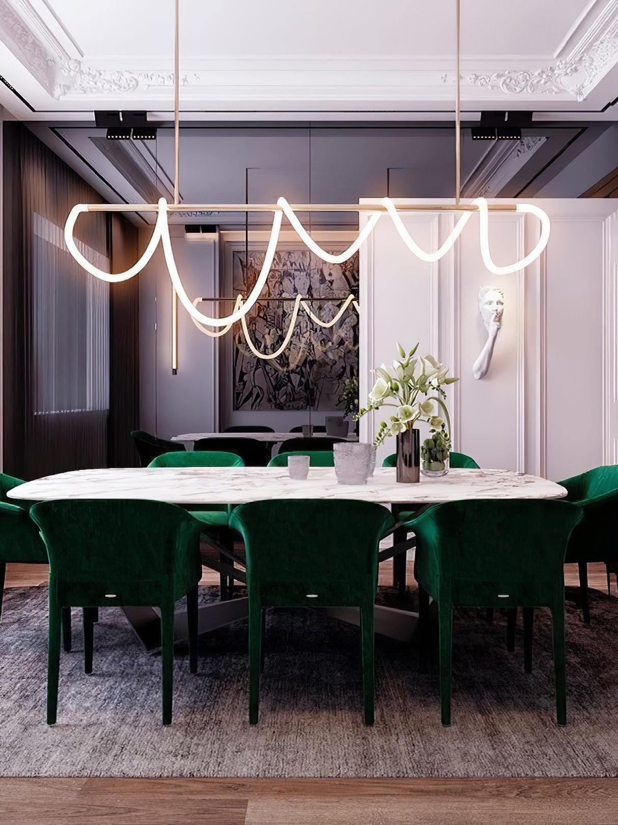 Lustra Chandelier Flexible Silicone Curve Modern Elegant - Letslighting