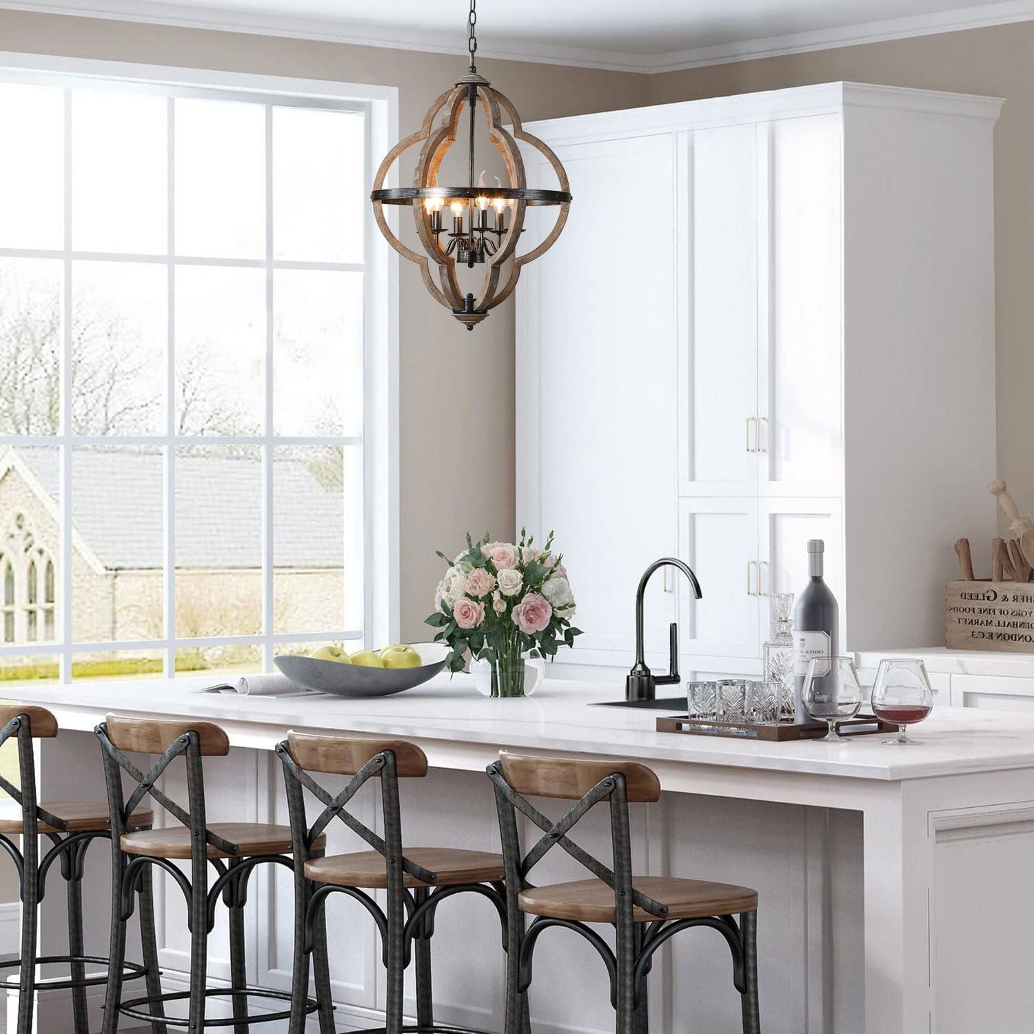 Cilorora Vintage Industrial Wood Pendant Lamp - Letslighting