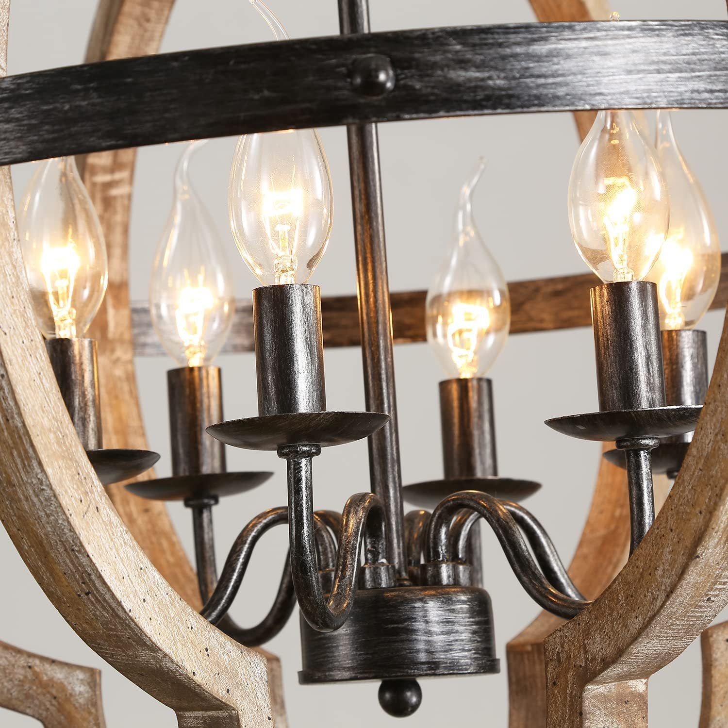 Cilorora Vintage Industrial Wood Pendant Lamp - Letslighting