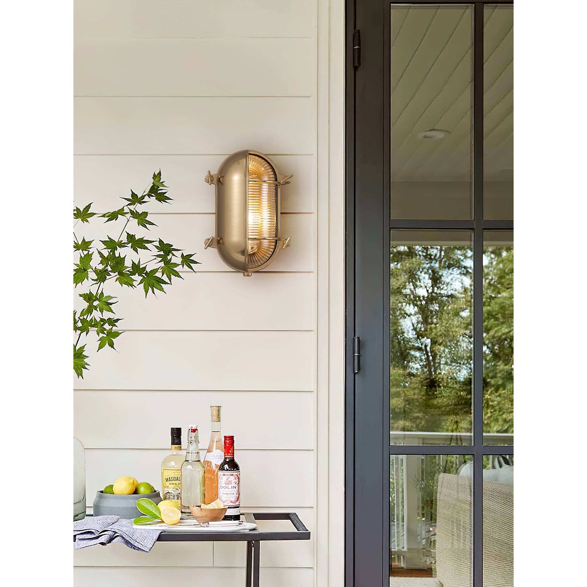 Erthearis Vintage Brass Bunker Sconce Wall Lamp - Letslighting