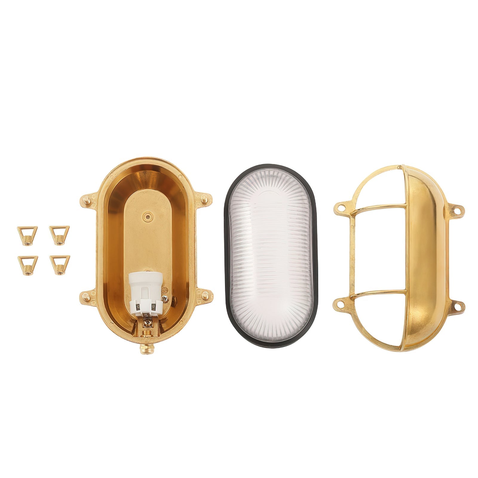 Erthearis Vintage Brass Bunker Sconce Wall Lamp - Letslighting