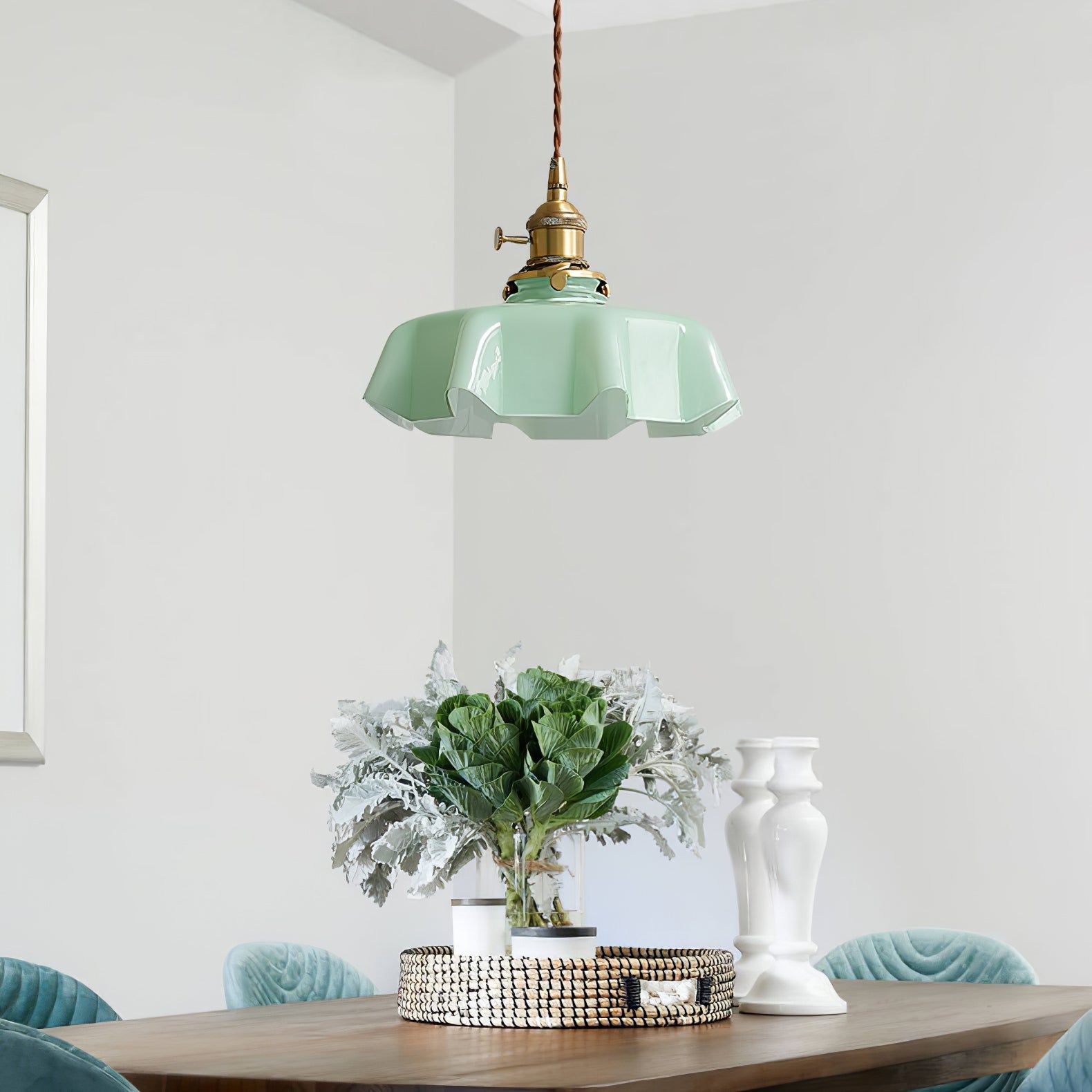 Aria Farmhouse Ruffled Pendant Light