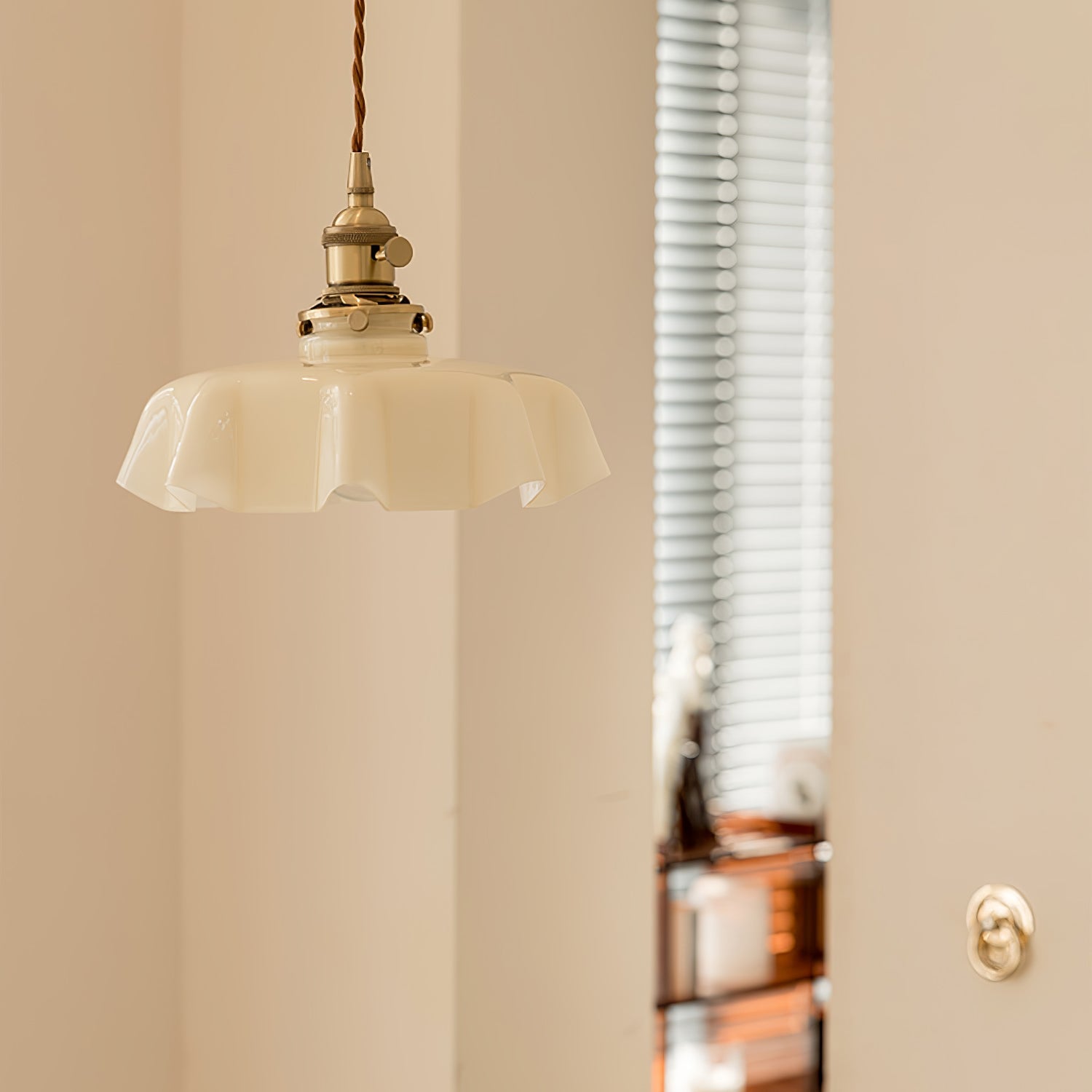 Aria Farmhouse Ruffled Pendant Light