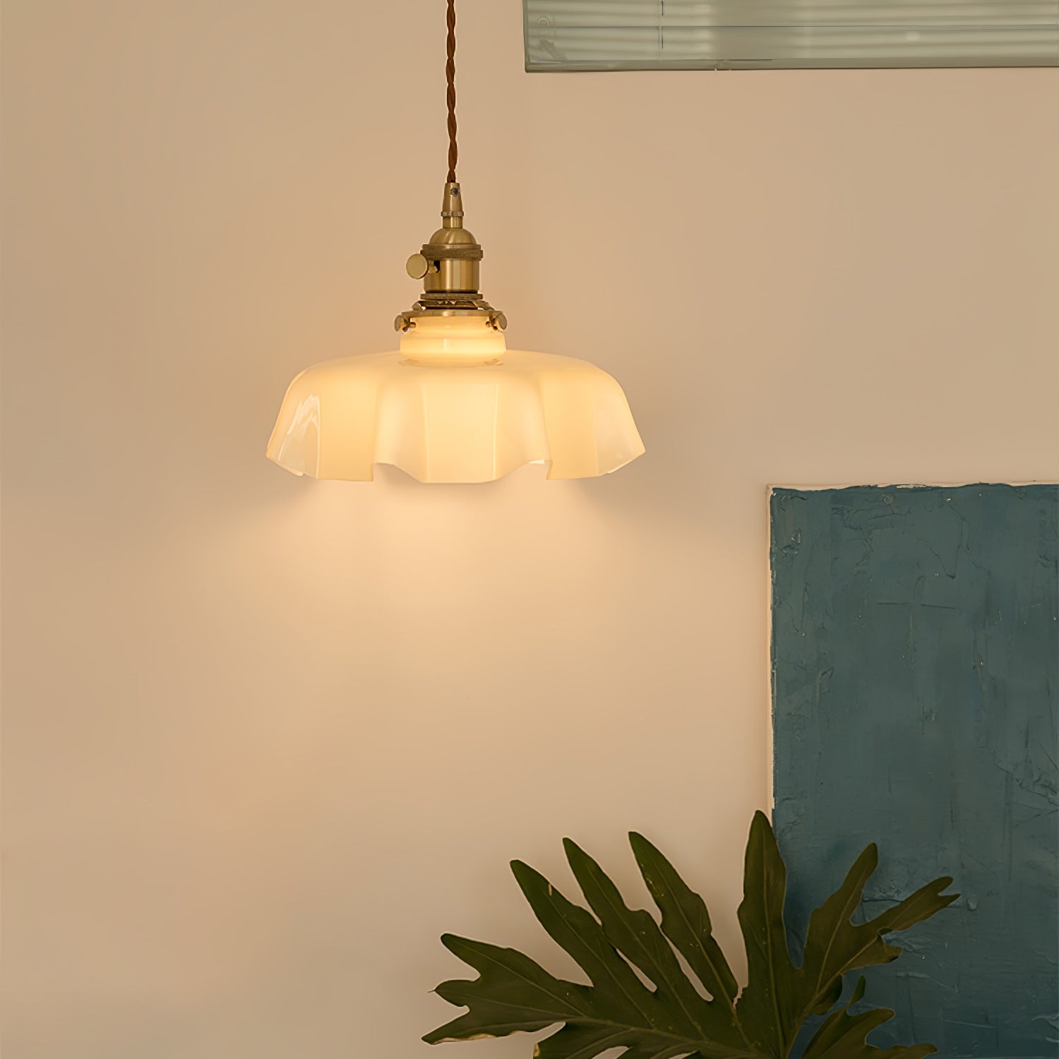 Aria Farmhouse Ruffled Pendant Light