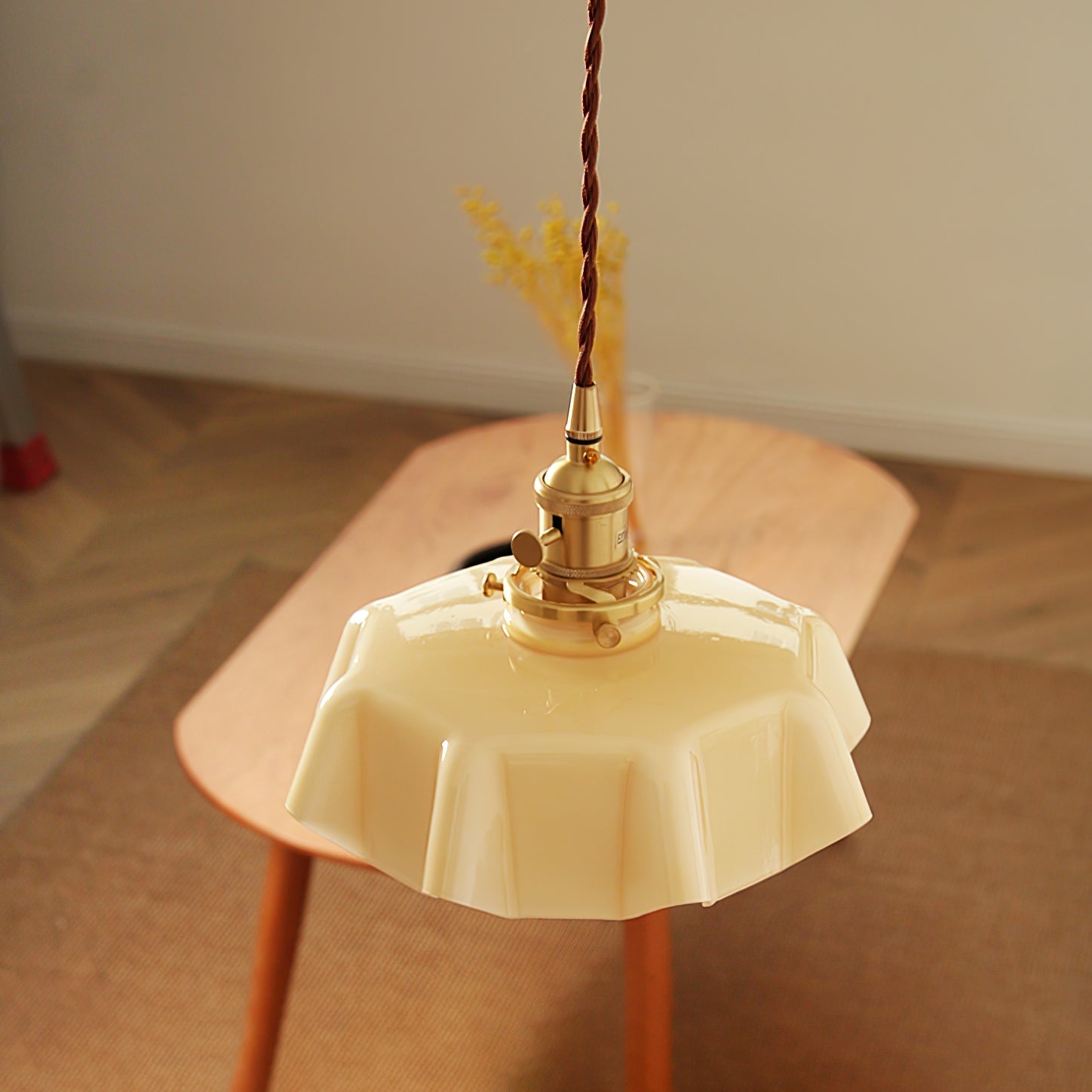 Aria Farmhouse Ruffled Pendant Light