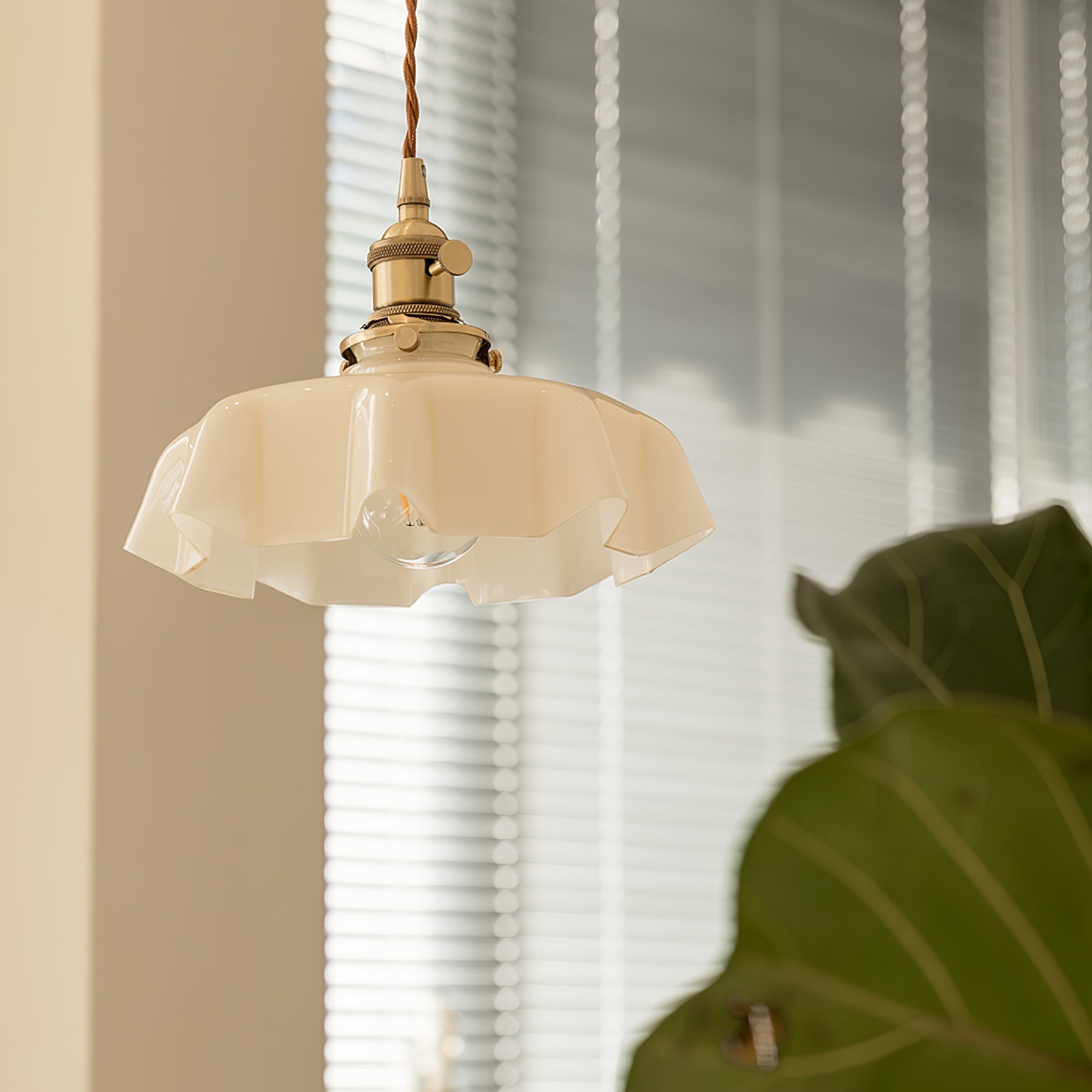 Aria Farmhouse Ruffled Pendant Light
