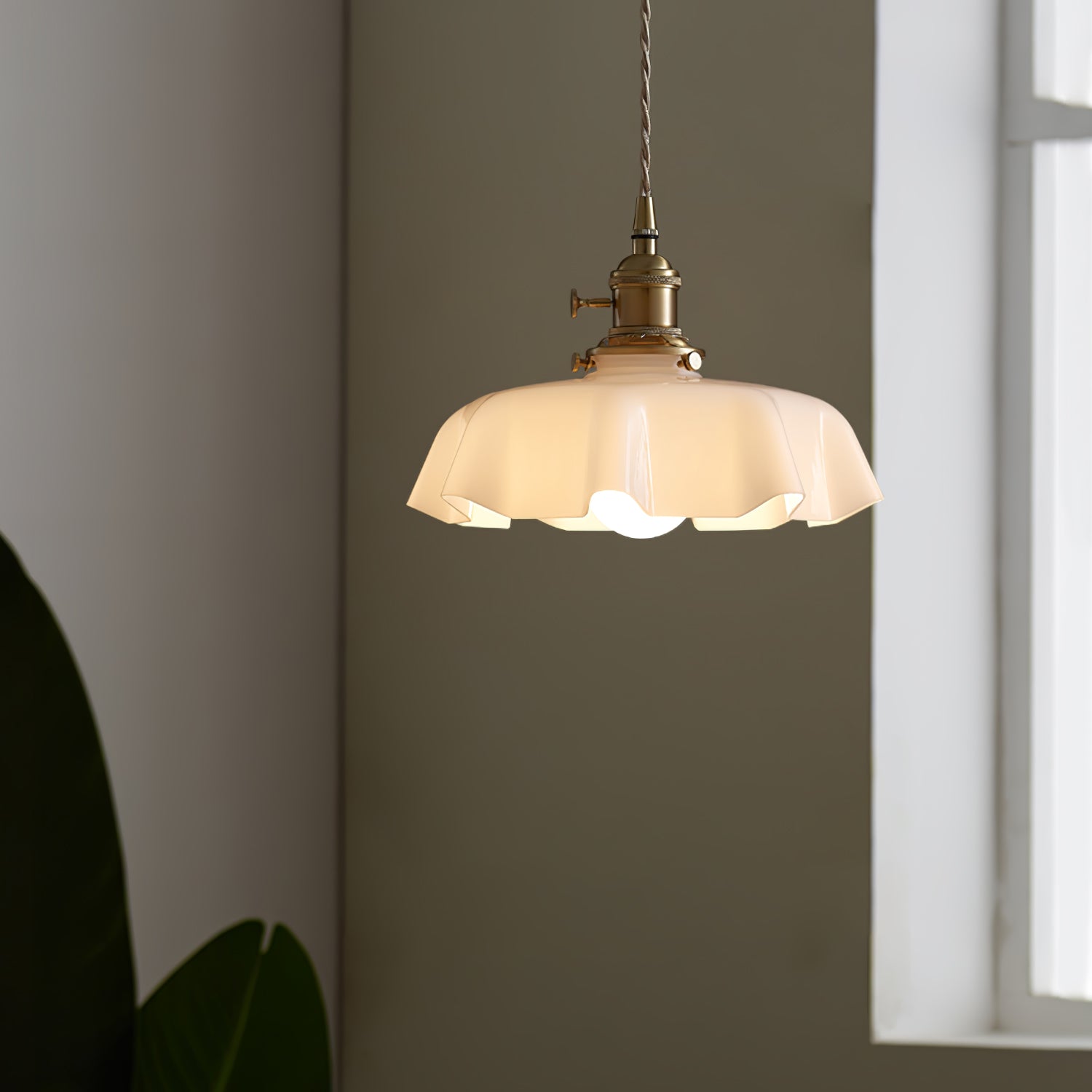 Aria Farmhouse Ruffled Pendant Light