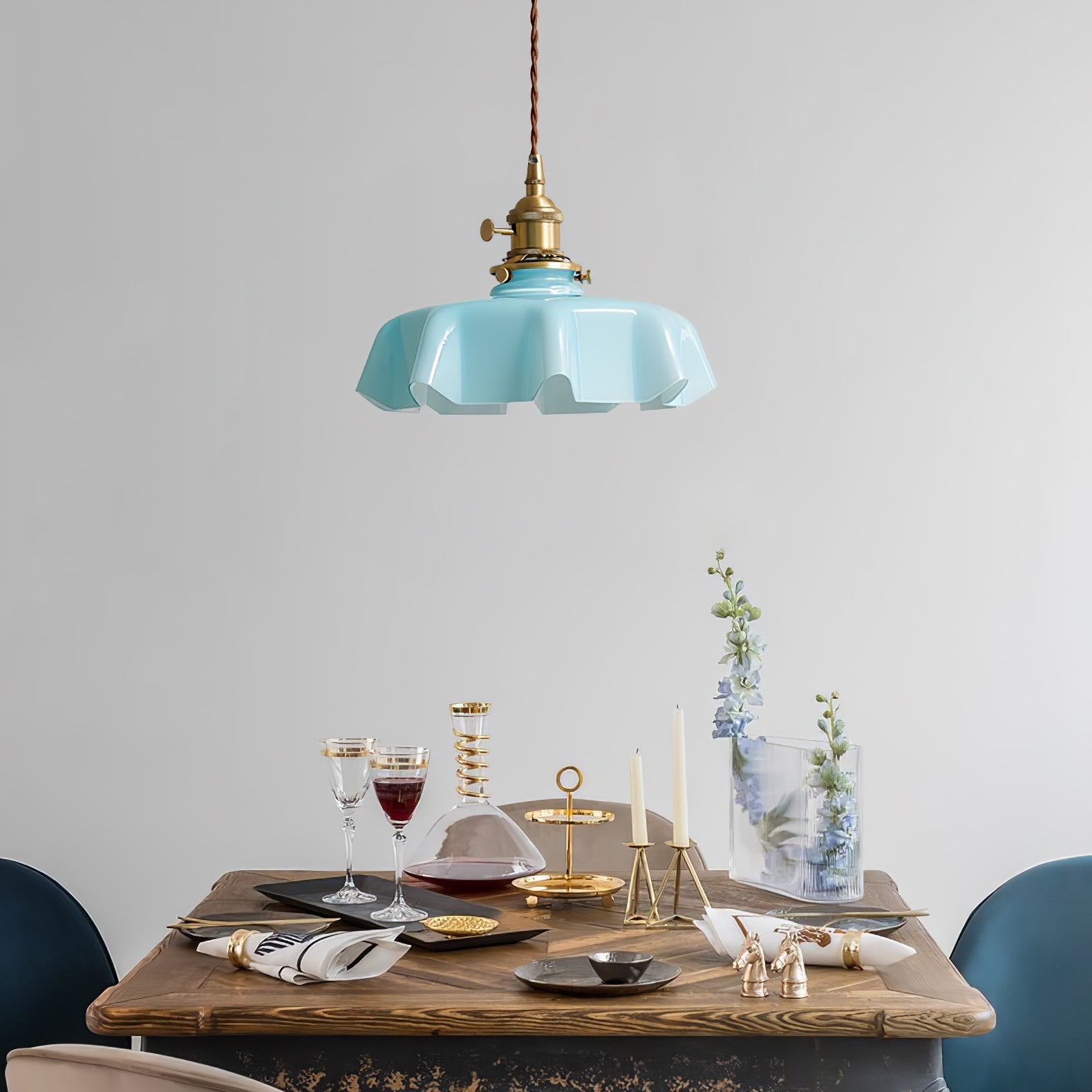 Aria Farmhouse Ruffled Pendant Light