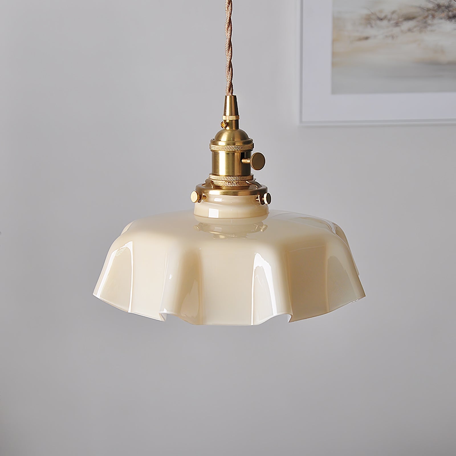 Aria Farmhouse Ruffled Pendant Light
