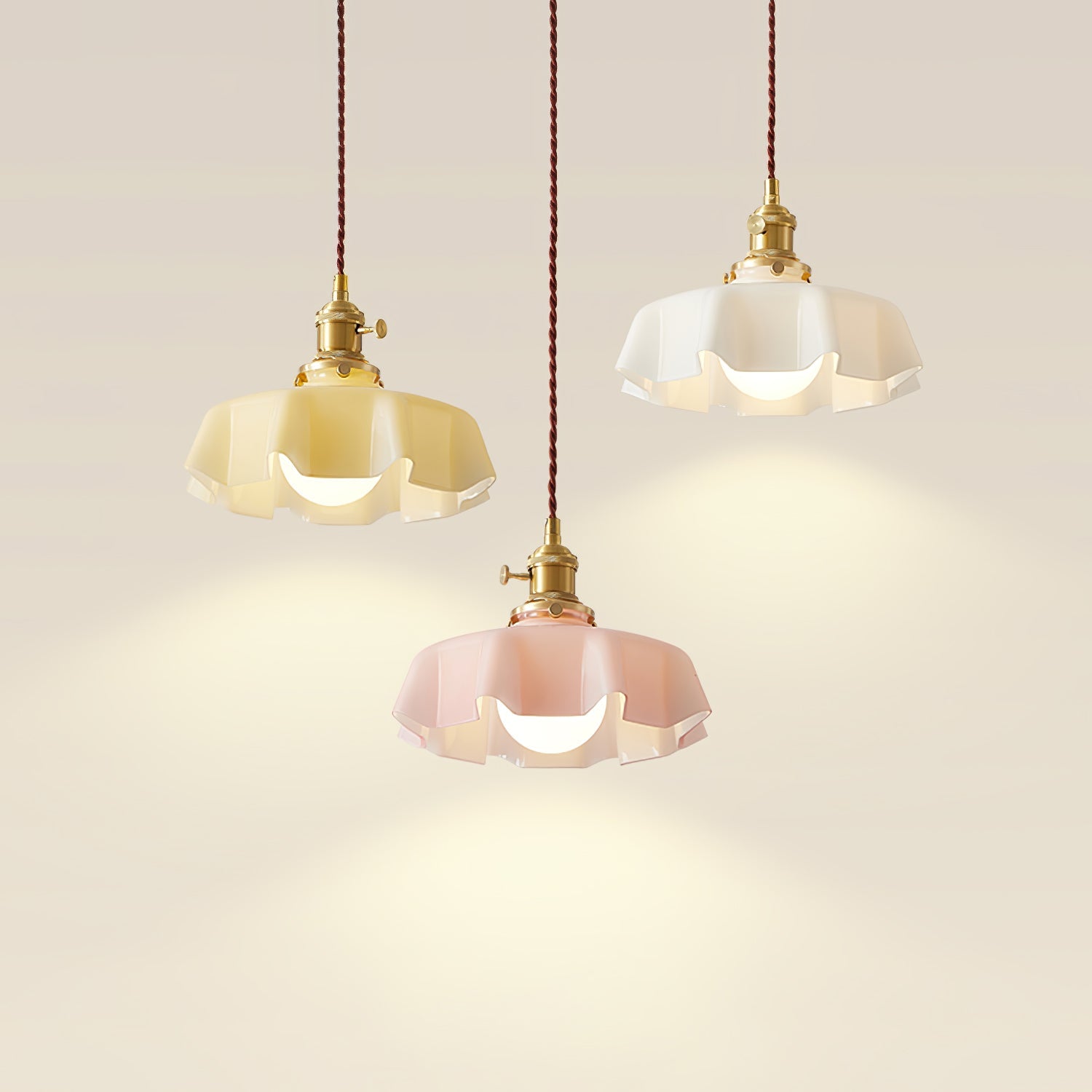 Aria Farmhouse Ruffled Pendant Light