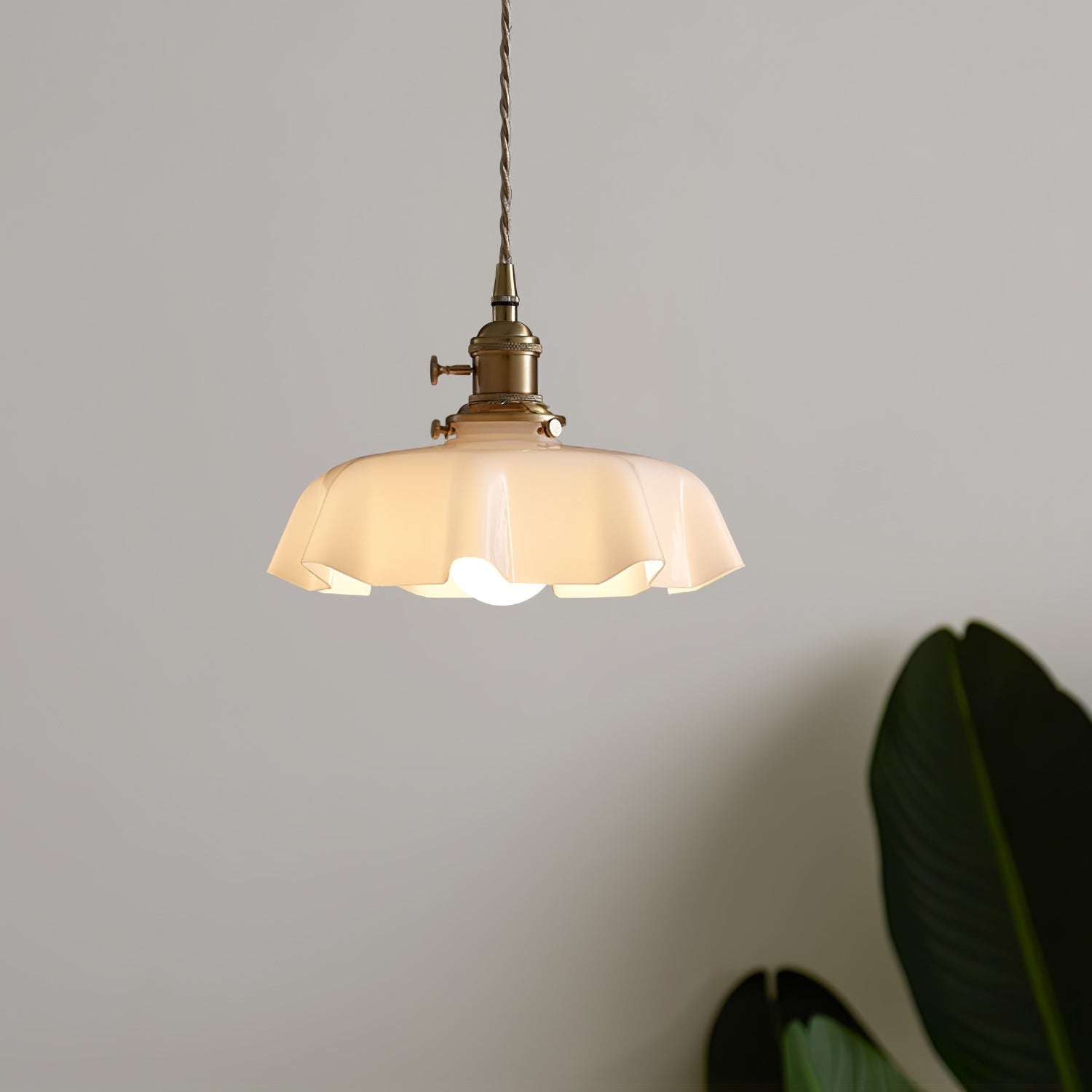 Aria Farmhouse Ruffled Pendant Light