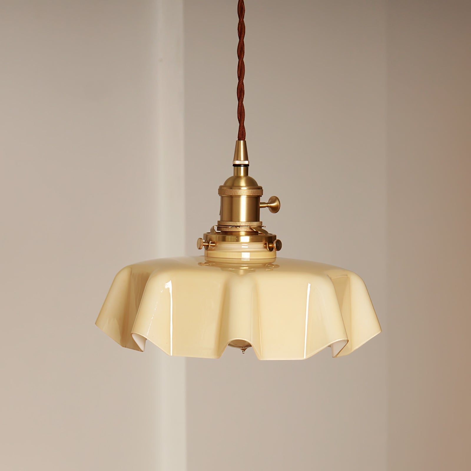 Aria Farmhouse Ruffled Pendant Light