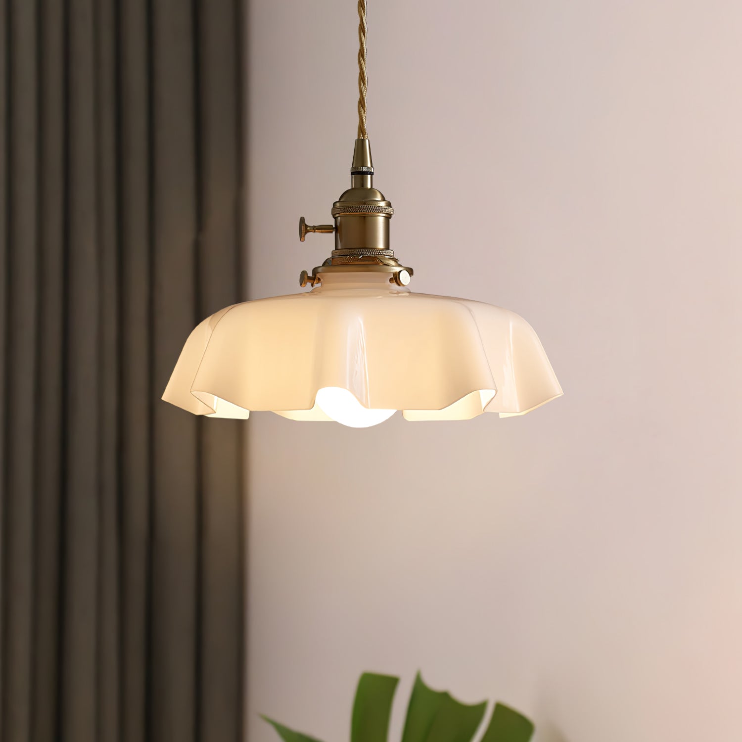Aria Farmhouse Ruffled Pendant Light
