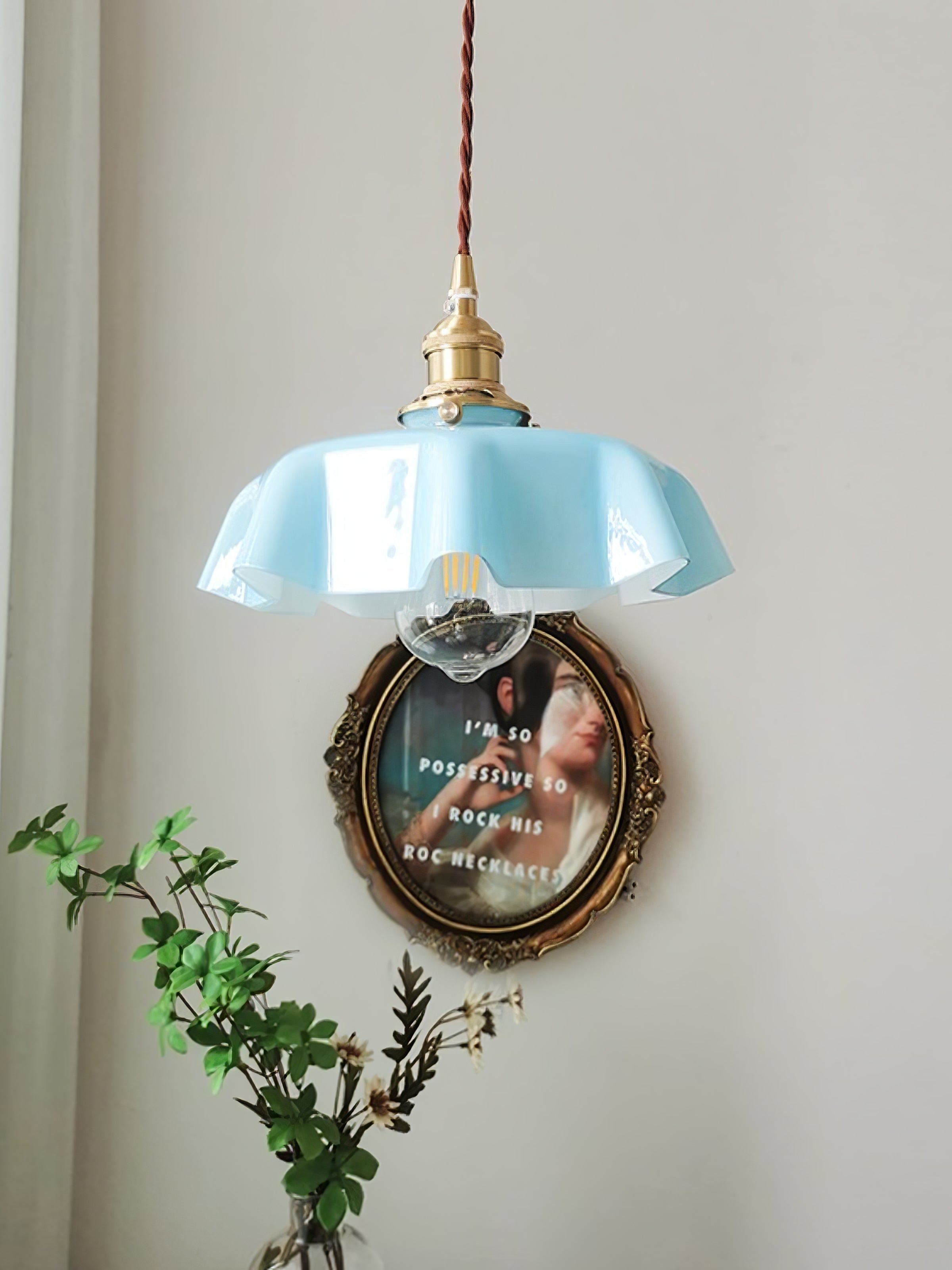 Aria Farmhouse Ruffled Pendant Light