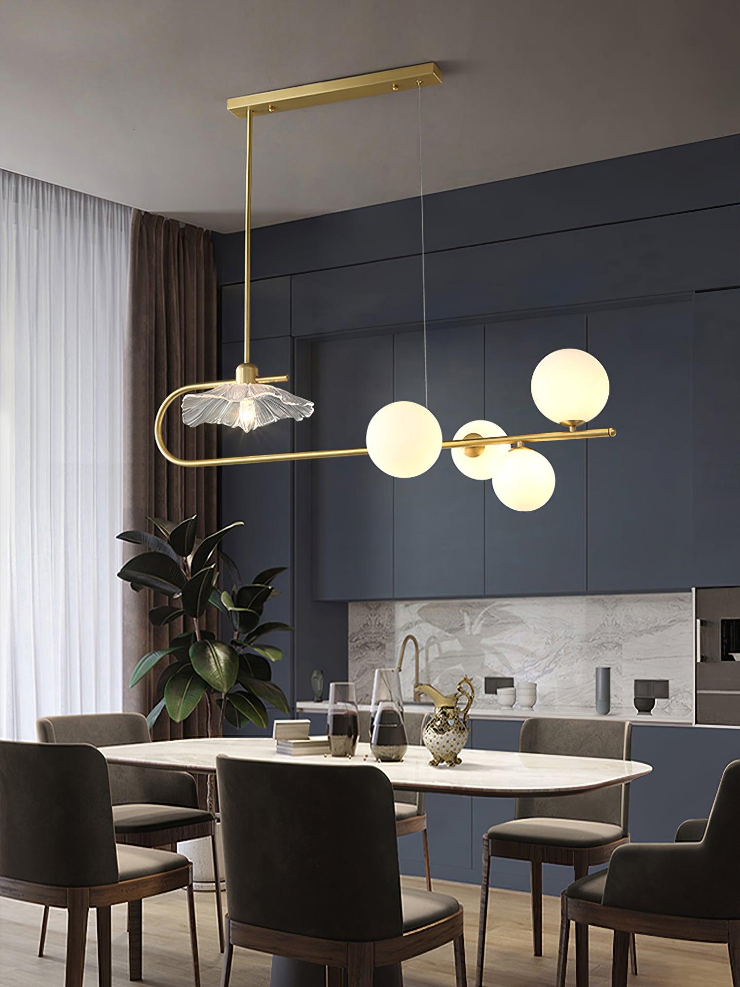 Lustra Pendant Lamp Golden Glass Brass - Letslighting