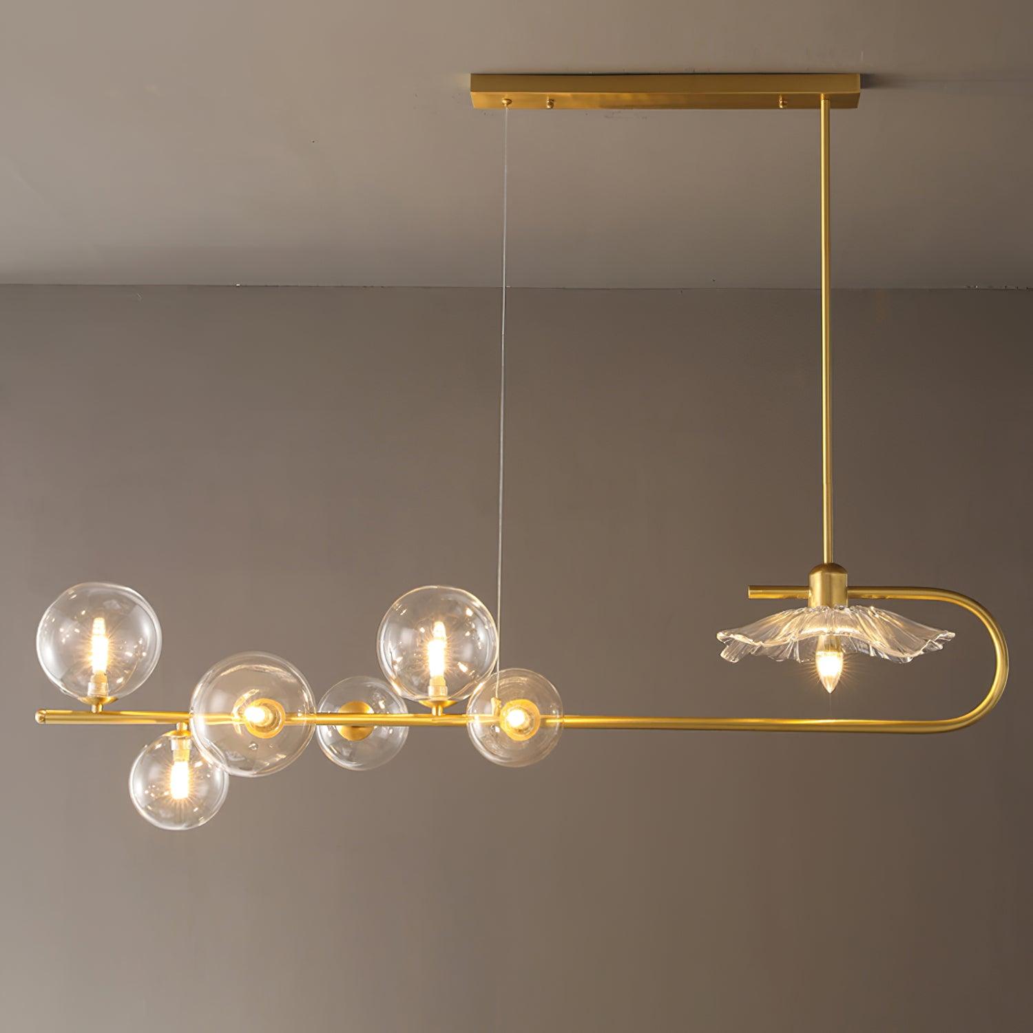 Lustra Pendant Lamp Golden Glass Brass - Letslighting