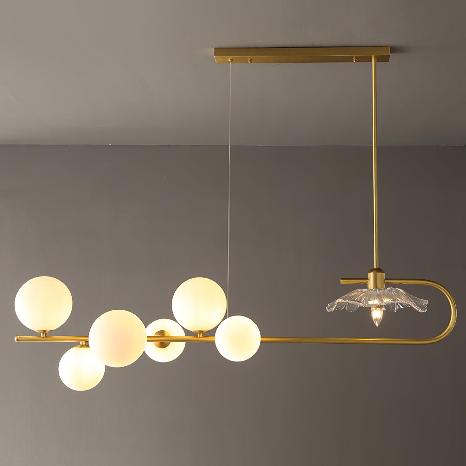 Lustra Pendant Lamp Golden Glass Brass - Letslighting