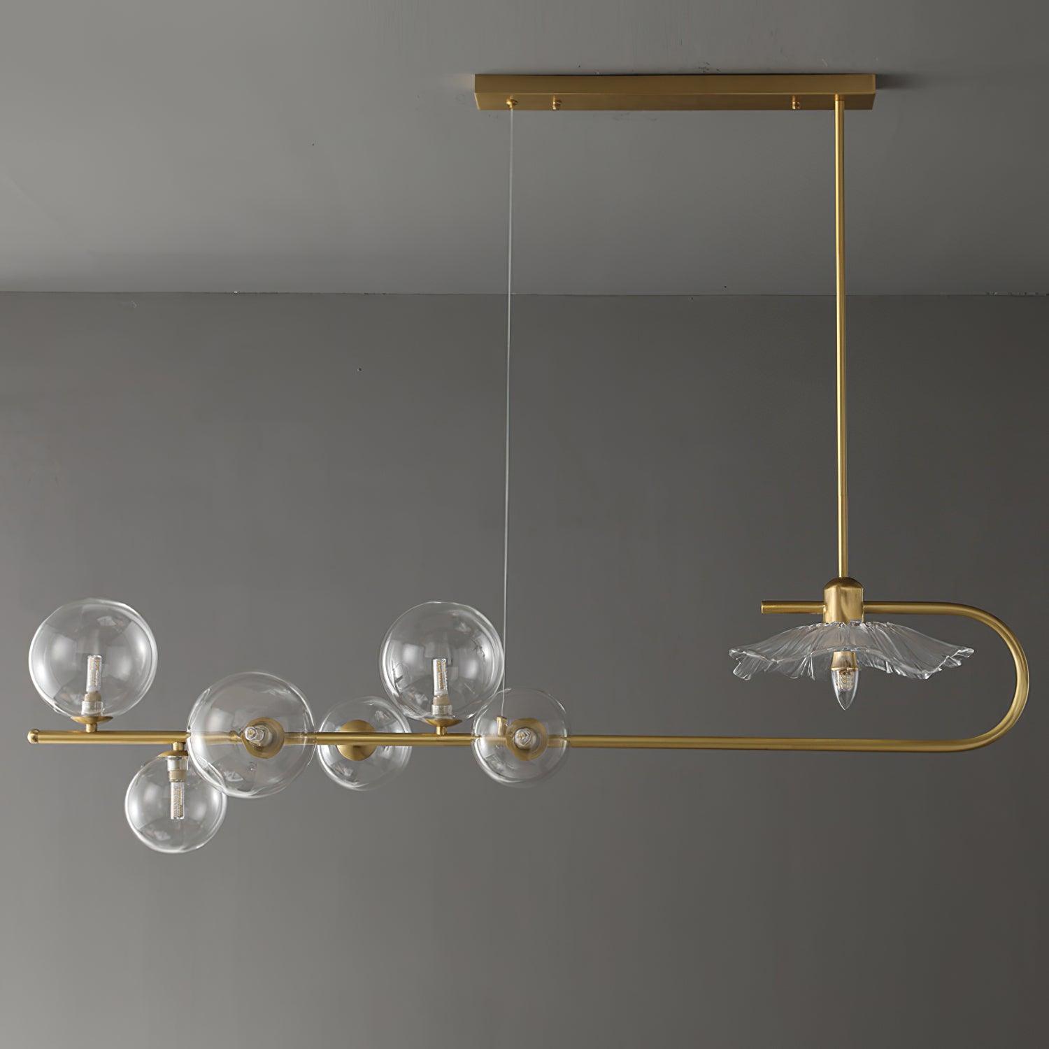 Lustra Pendant Lamp Golden Glass Brass - Letslighting
