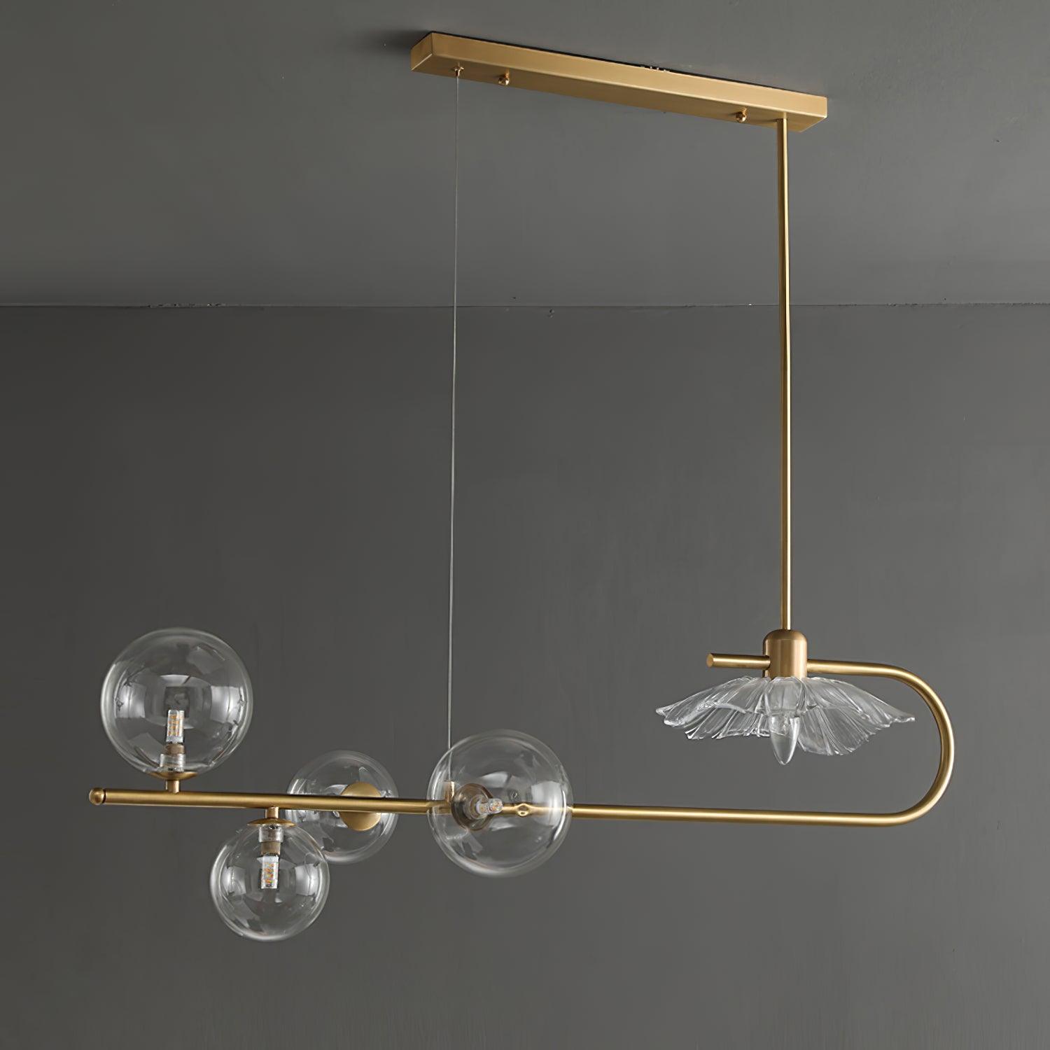 Lustra Pendant Lamp Golden Glass Brass - Letslighting