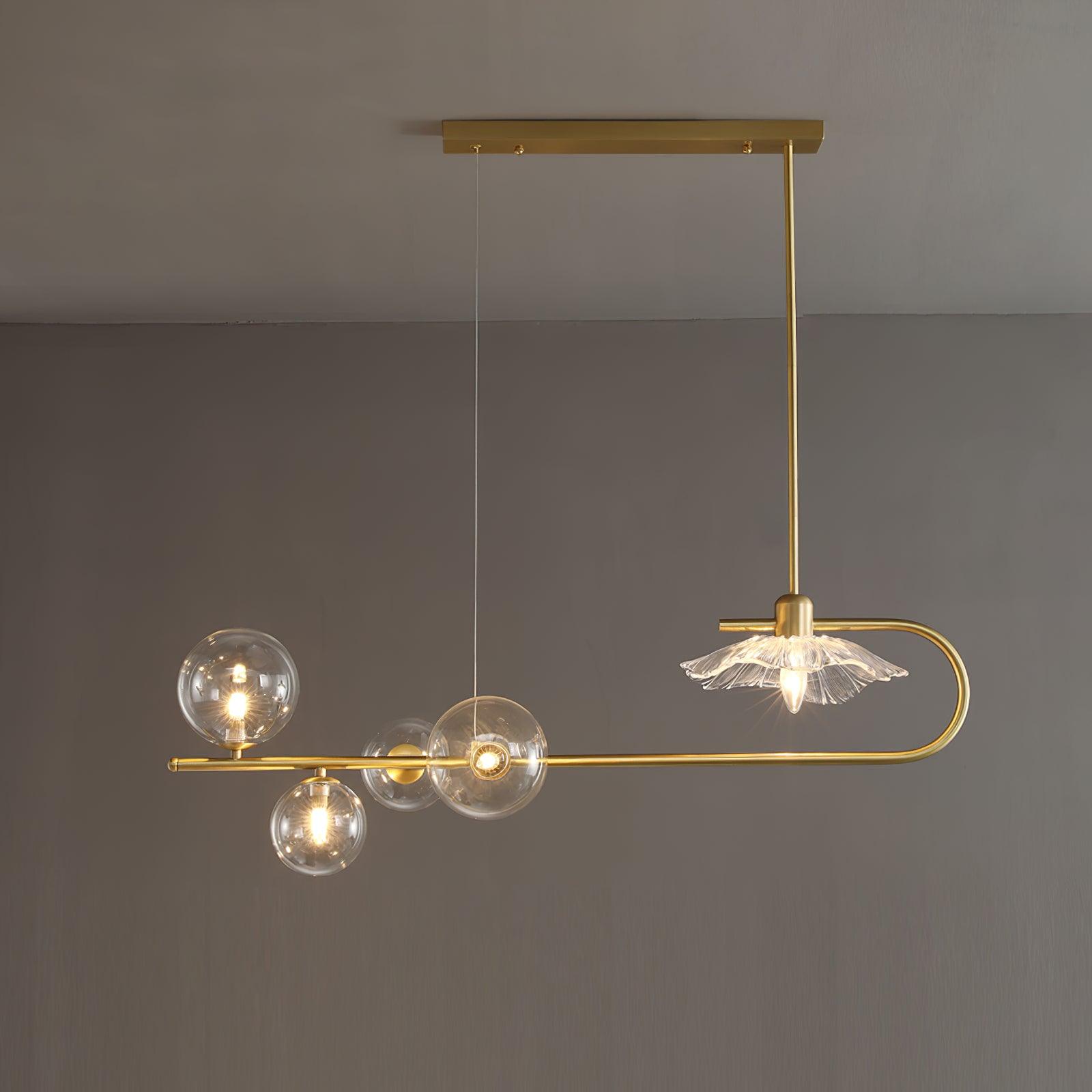 Lustra Pendant Lamp Golden Glass Brass - Letslighting