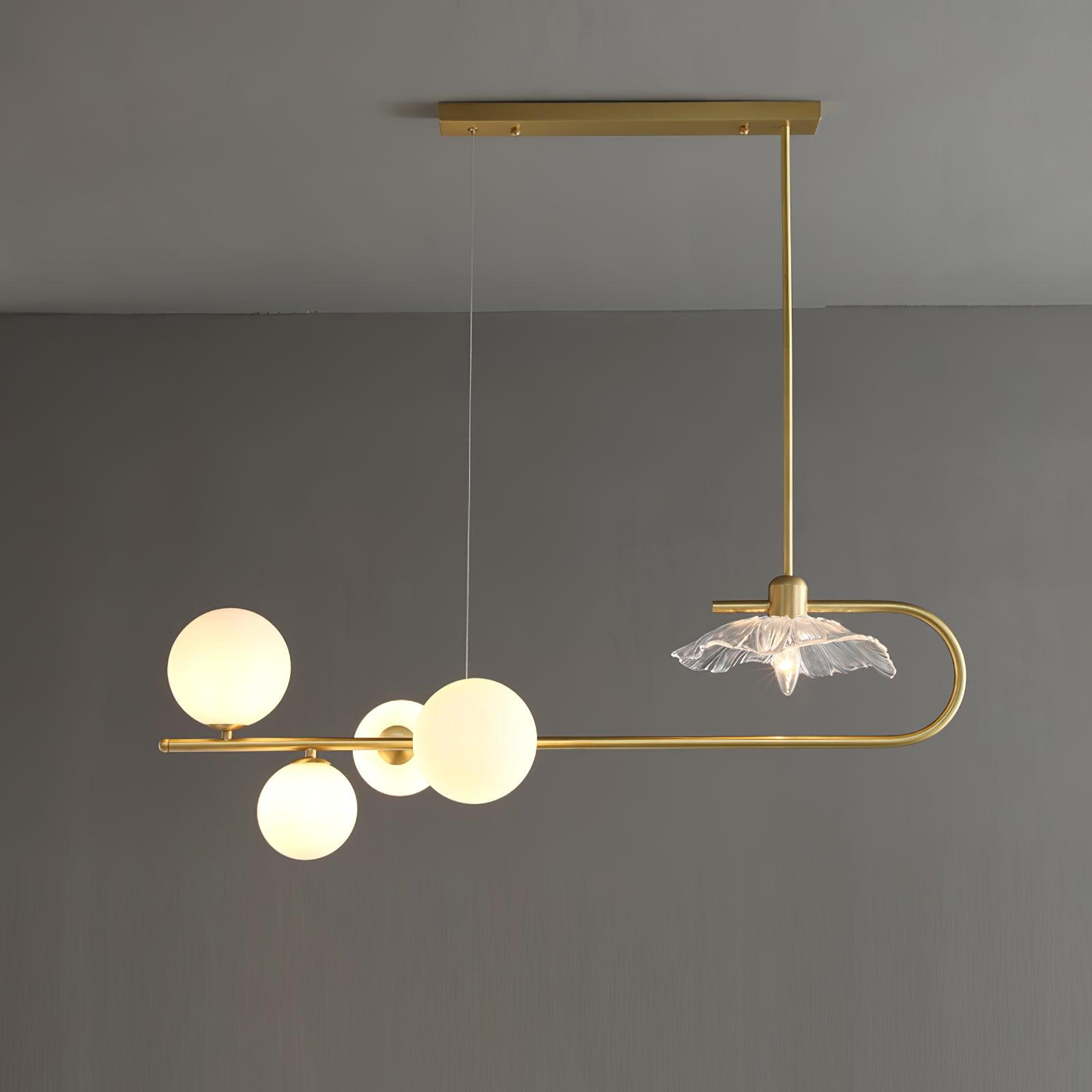 Lustra Pendant Lamp Golden Glass Brass - Letslighting
