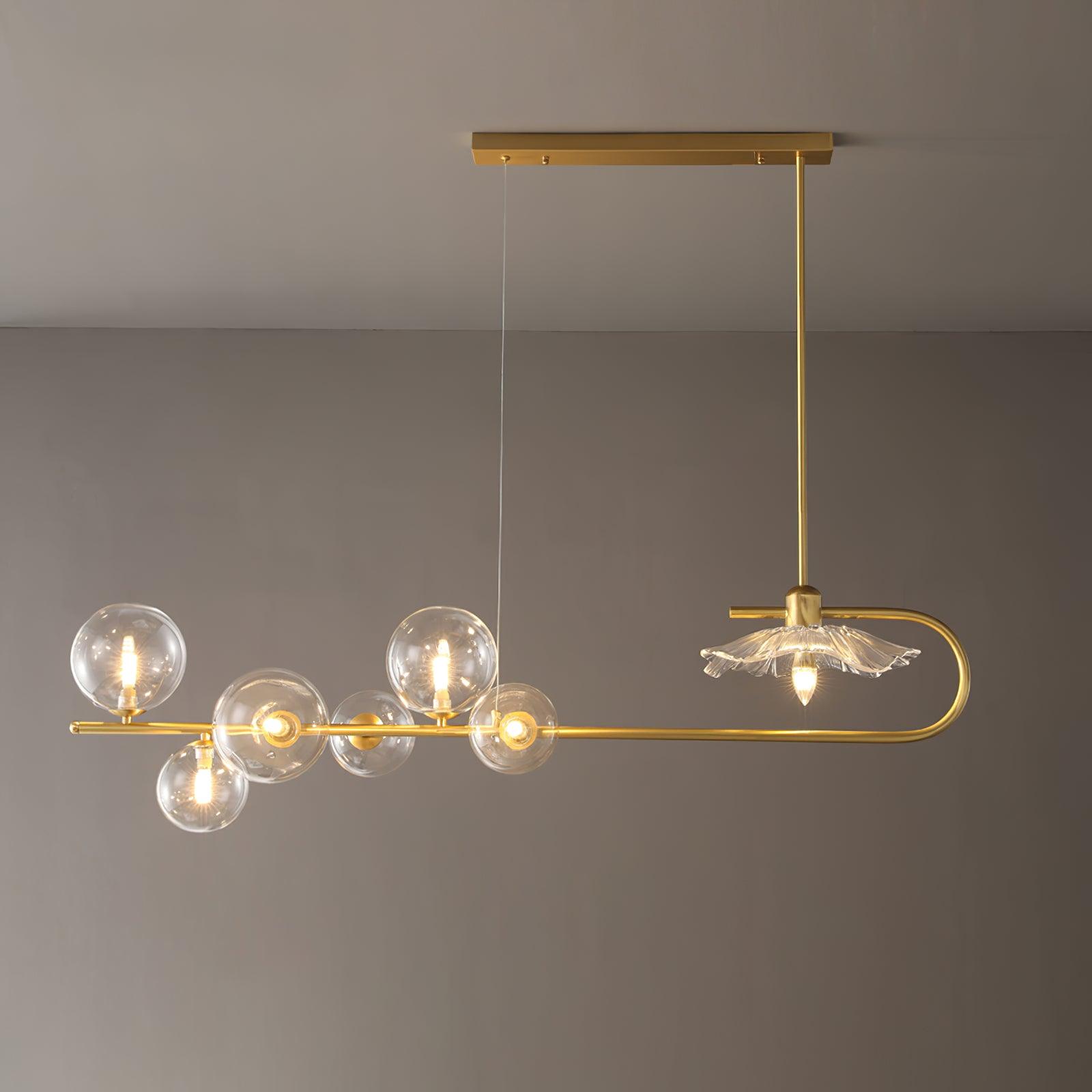 Lustra Pendant Lamp Golden Glass Brass - Letslighting