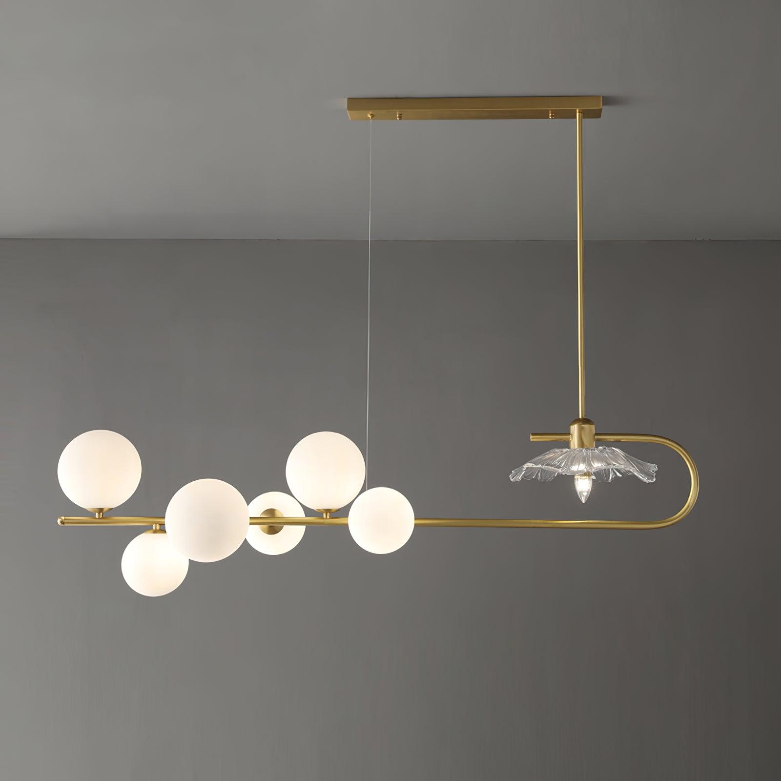 Lustra Pendant Lamp Golden Glass Brass - Letslighting