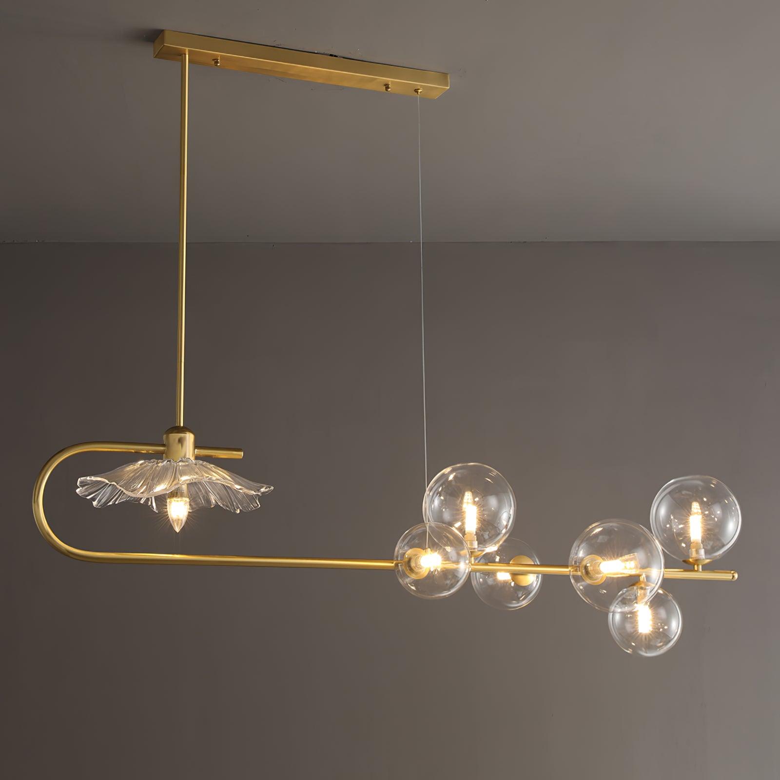 Lustra Pendant Lamp Golden Glass Brass - Letslighting