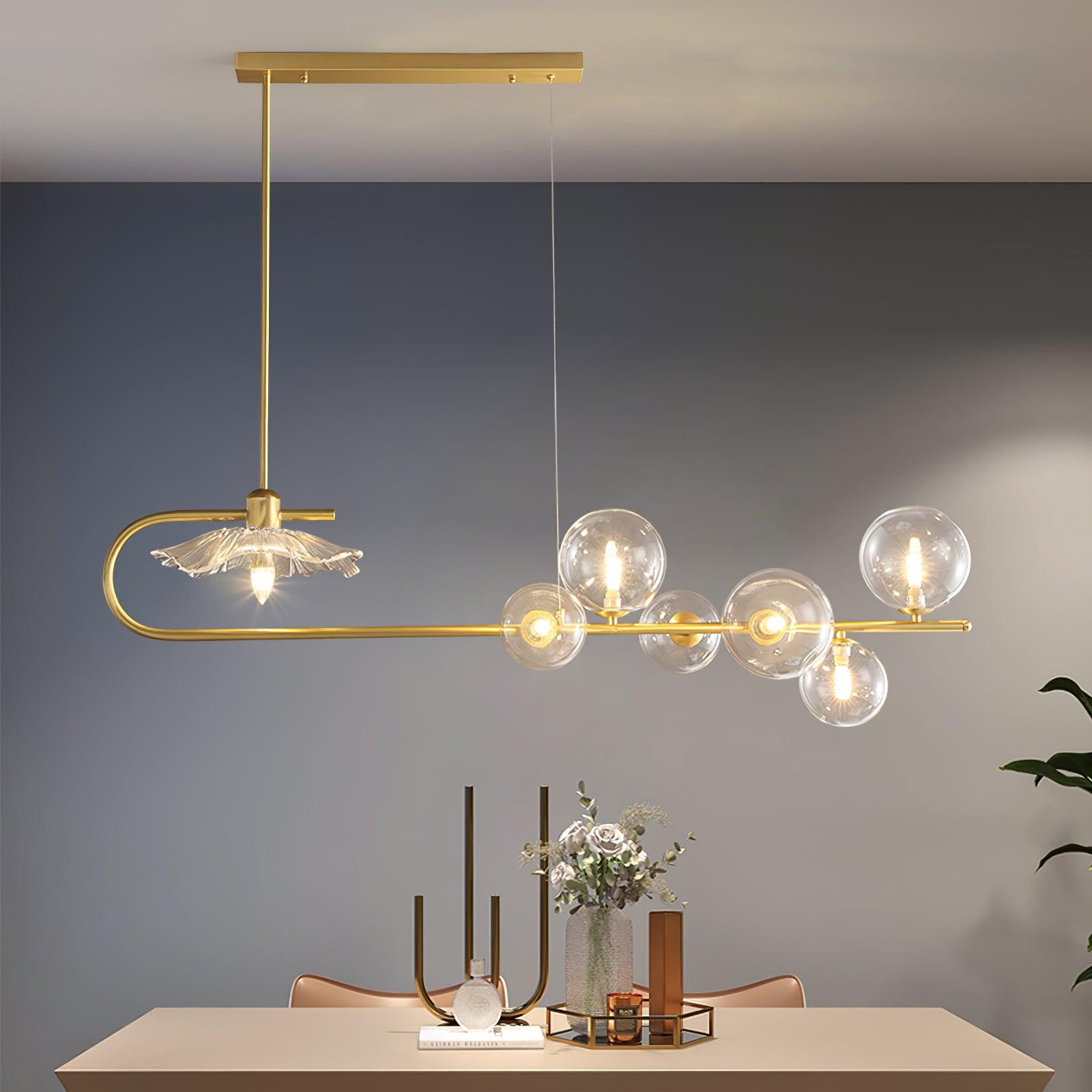 Lustra Pendant Lamp Golden Glass Brass - Letslighting
