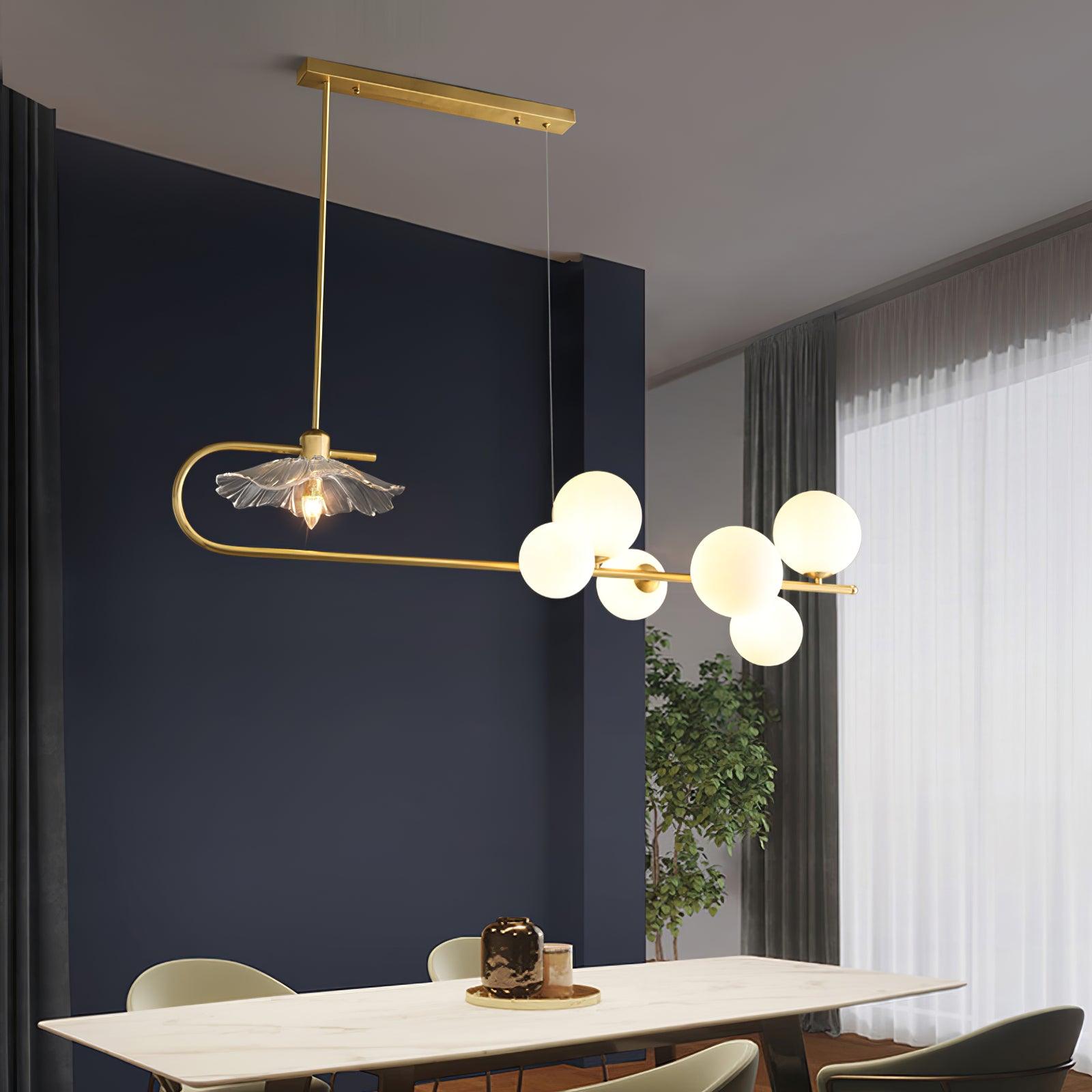 Lustra Pendant Lamp Golden Glass Brass - Letslighting