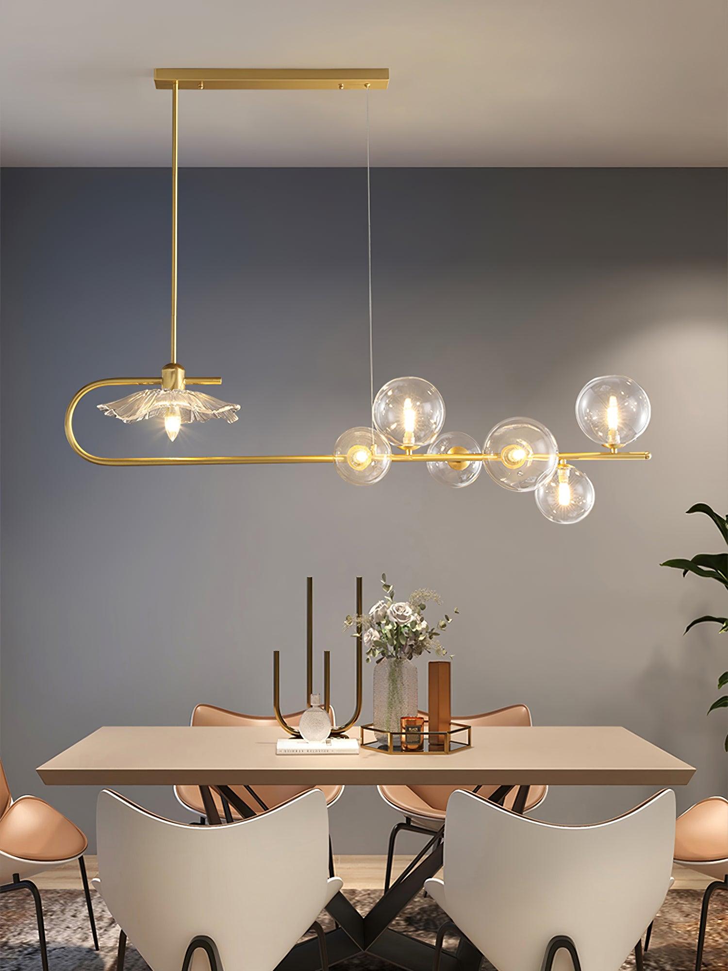 Lustra Pendant Lamp Golden Glass Brass - Letslighting
