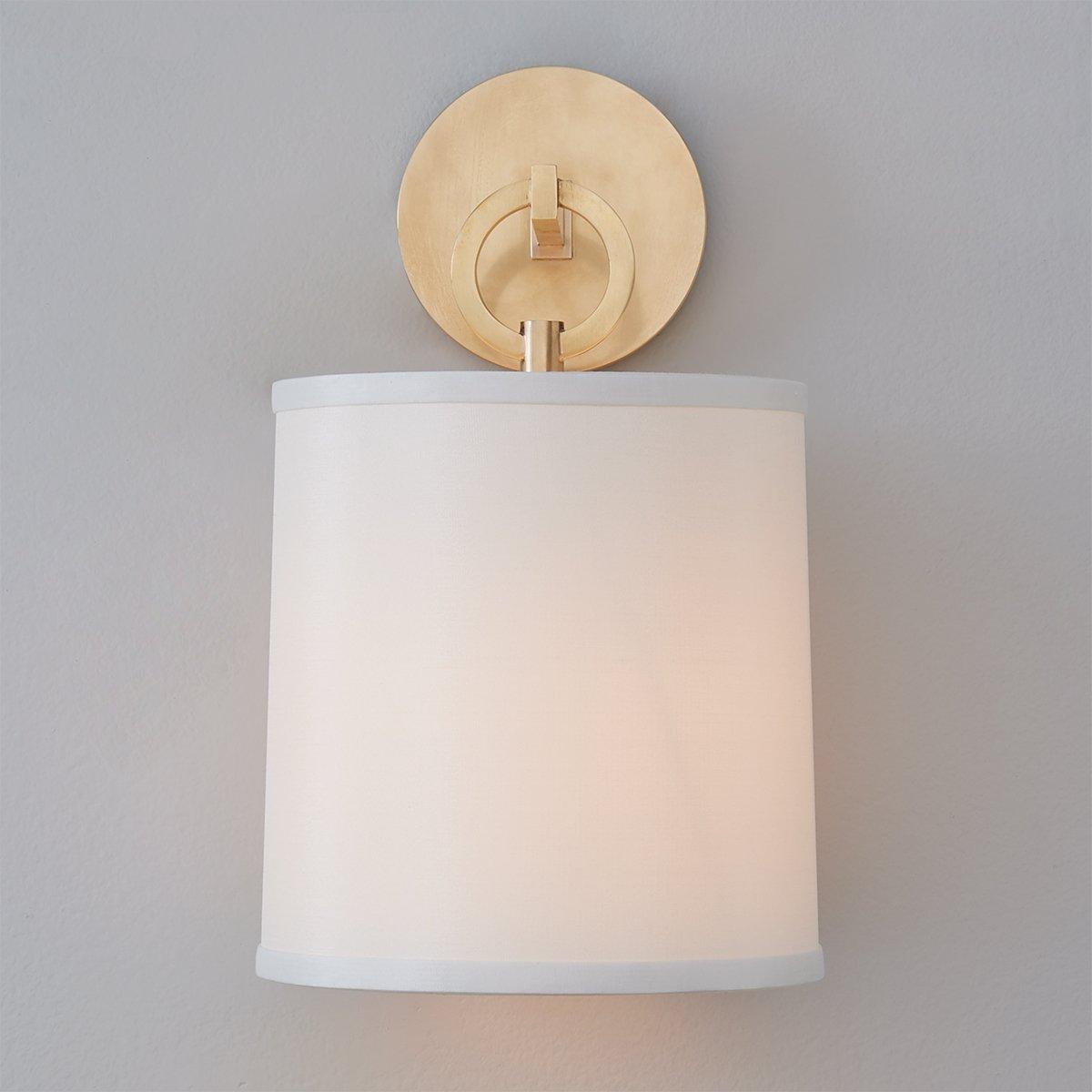Cotheor Modern Minimalist Circle Brass Fabric Sconce Wall Lamp - Letslighting
