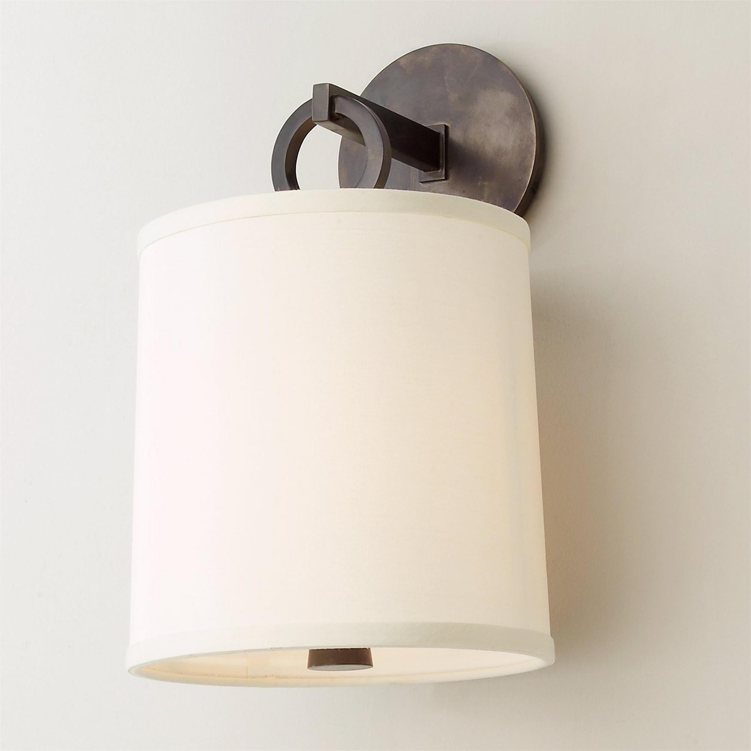 Cotheor Modern Minimalist Circle Brass Fabric Sconce Wall Lamp - Letslighting