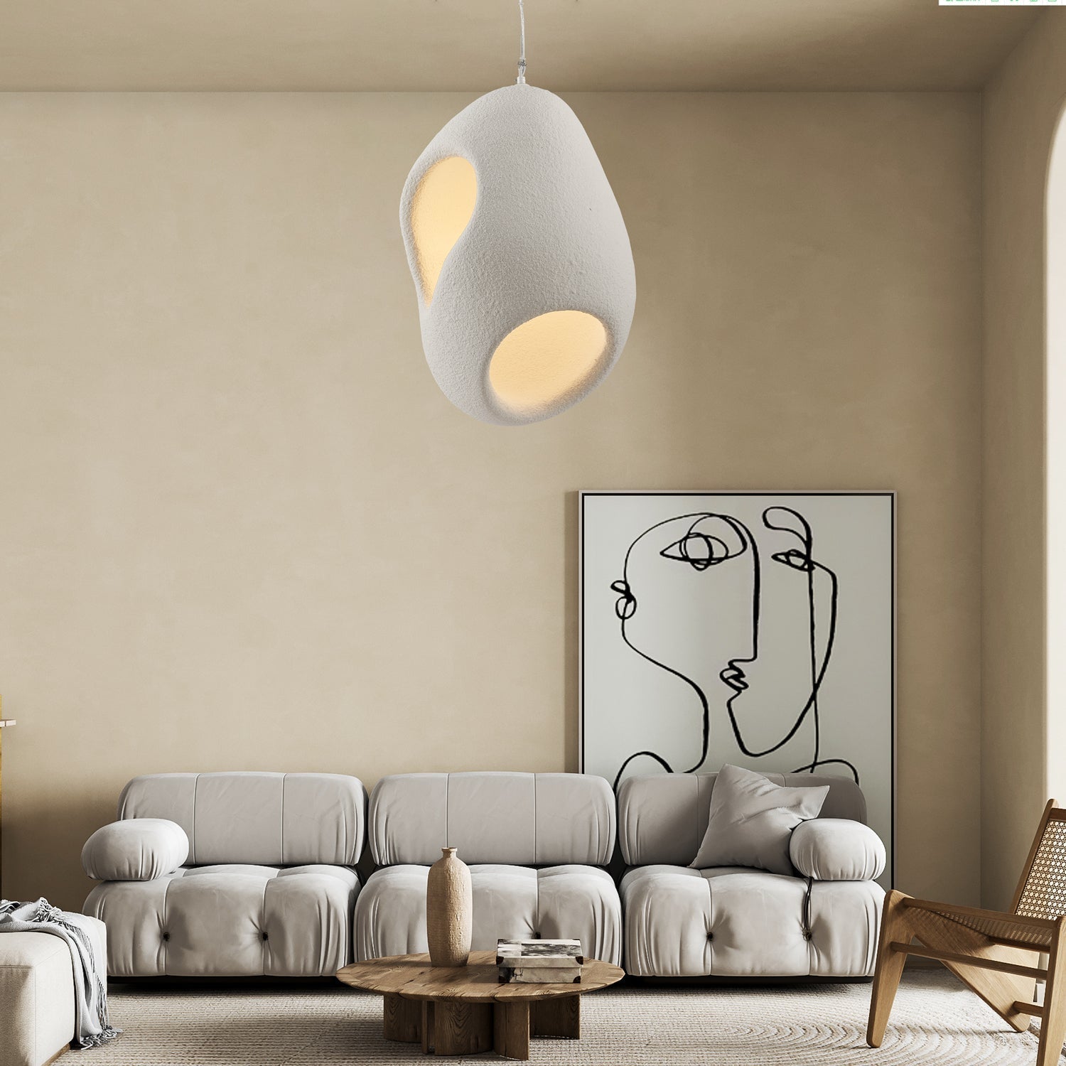 Zavelyra Textured Resin Pendant Light - Letslighting