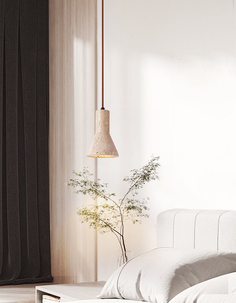 Funnel Modern Travertine Pendant Light