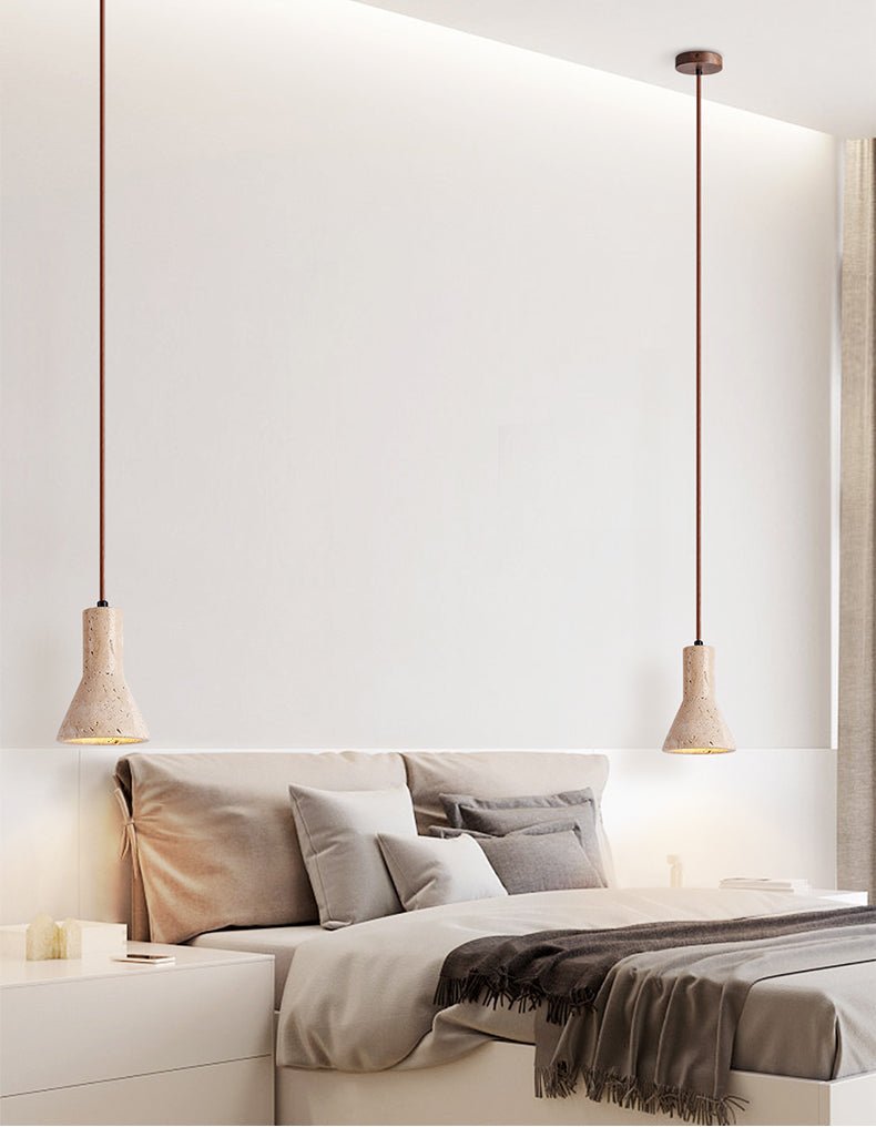 Funnel Modern Travertine Pendant Light
