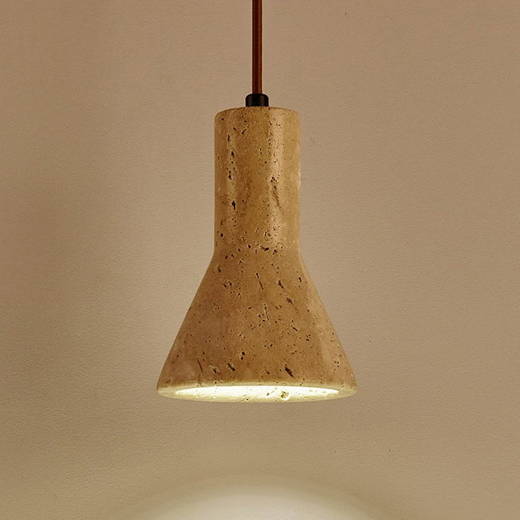 Funnel Modern Travertine Pendant Light